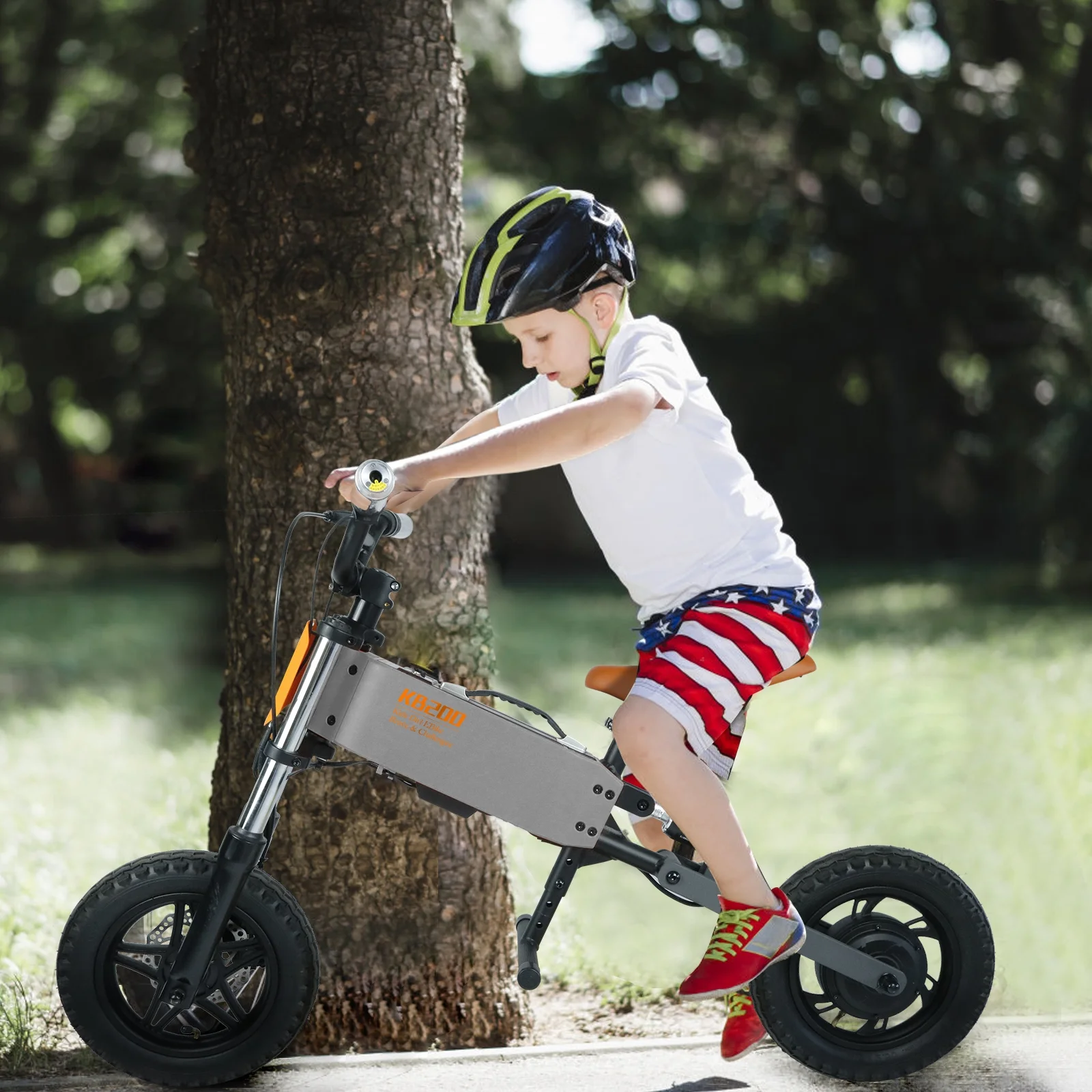 RIGO Electric Bike for Kids Ages 3-10 Electric Balance Bicycle with 12 inch Inflatable Tire Shock Absorption Electric Dirt Bike Adjustable Seat and 24V 200W Electric Motorcycle for Boys and Girls