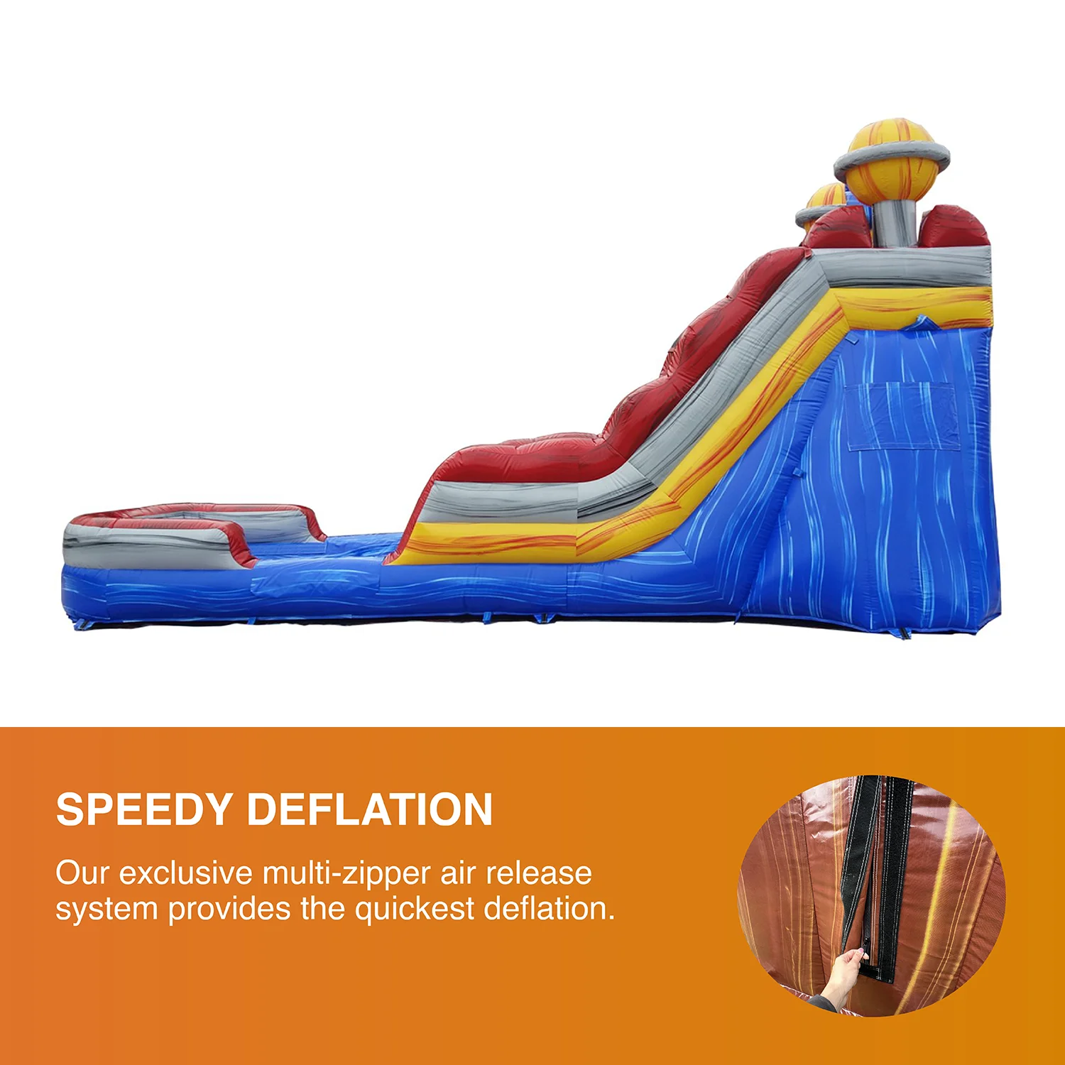 JumpOrange 15′ Astronaut Commercial Grade Water Slide with Splash Pool for Adults and Kids (with Blower), Tall Waterslide Inflatable, Summer Fun