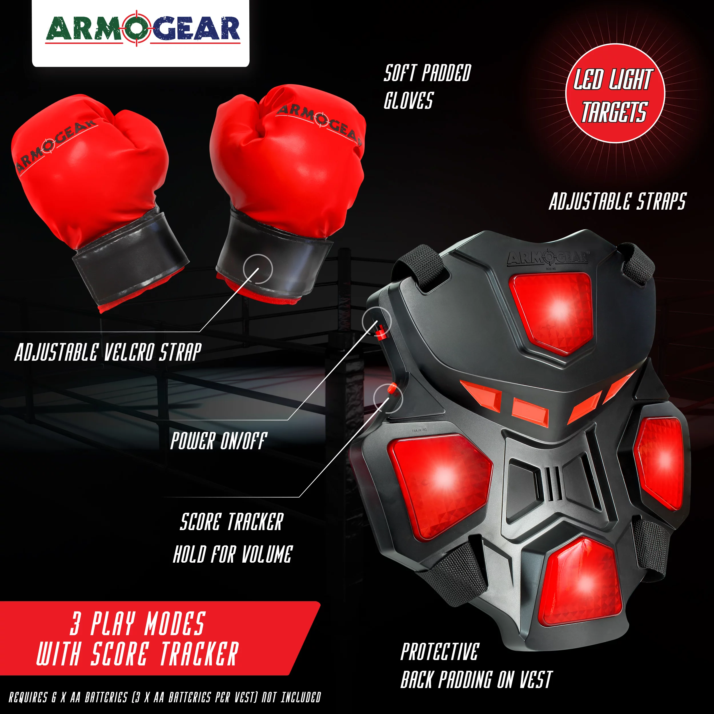 ArmoGear Electronic Boxing Game for Kids and Adults ?C Interactive Boxing Toy with 3 Game-Play Modes