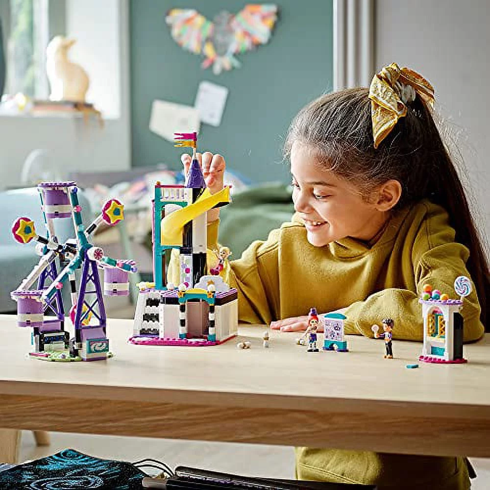 LEGO Friends Magical Ferris Wheel and Slide 41689 Building Kit for Kids Theme Park with 3 Mini-Dolls; New 2021 (545 Pieces)