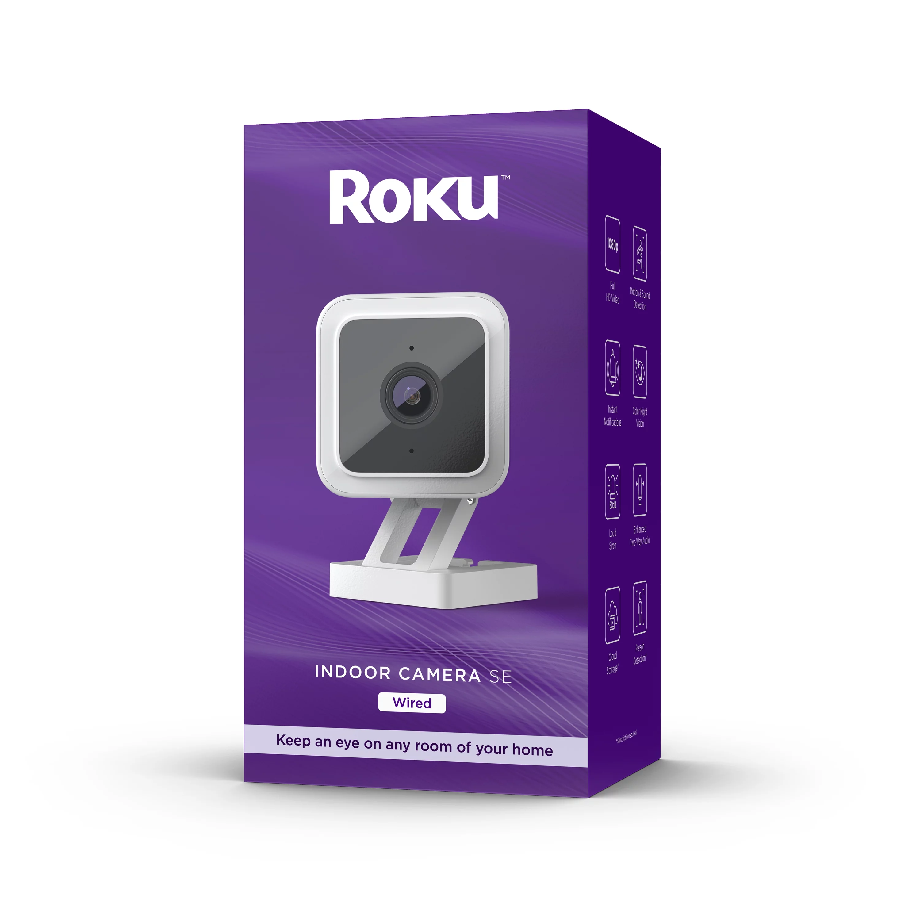 Roku Smart Home Indoor Camera SE Wi-Fi – Wired Security Camera; Motion & Sound Detection