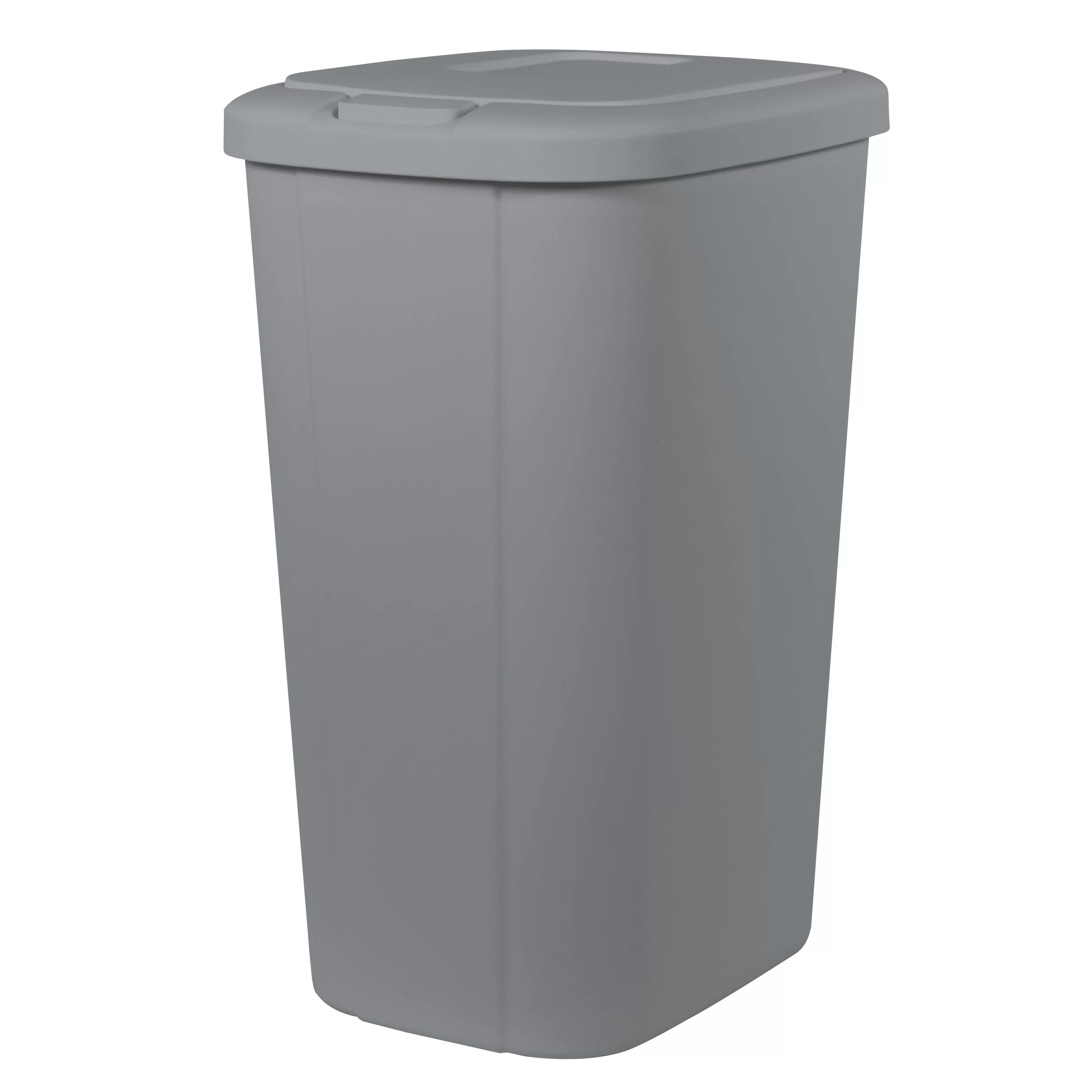 Hefty 13.3 Gallon Trash Can, Plastic Touch Top Kitchen Trash Can, Black