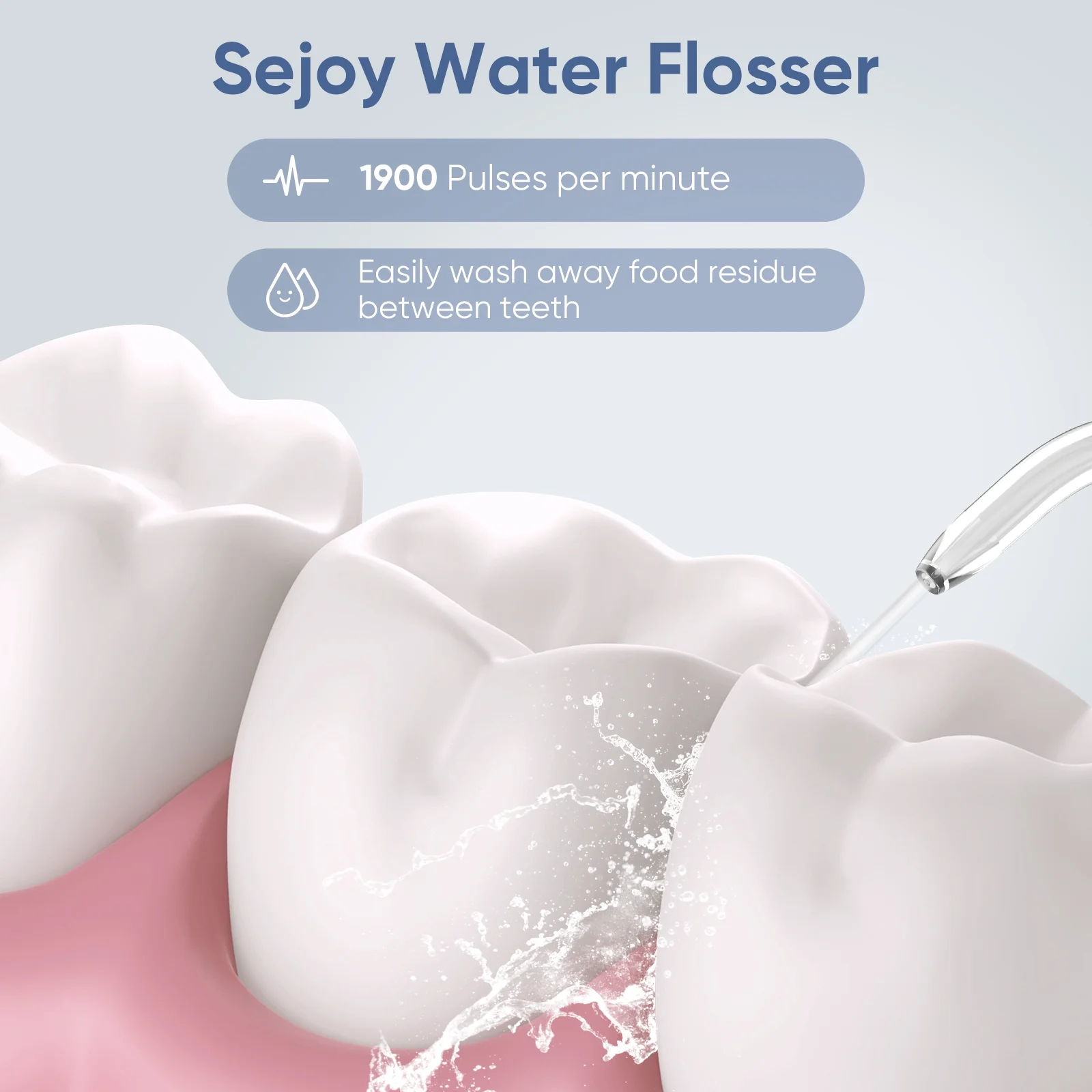 Sejoy Cordless Water Flosser, Rechargeable Portable Oral Irrigator Teeth Cleaner, Purple