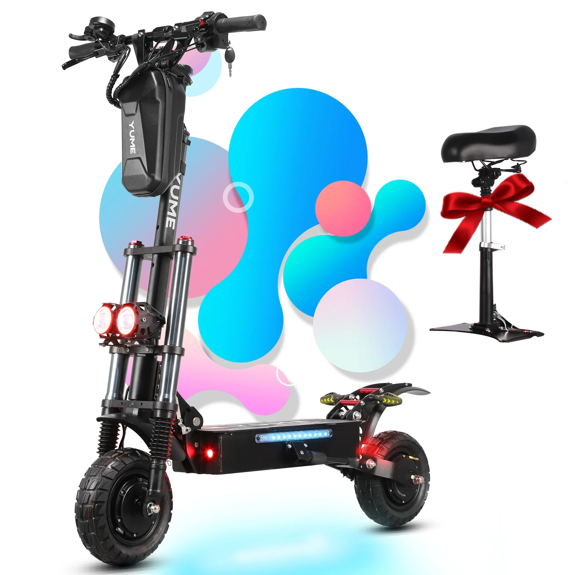 M YUME SCOOTER Y10 Electric Scooter for Adults 2400W Dual Motor, 40 Miles Rang & 40 mph,10” off-road Tire, Dual Brakes