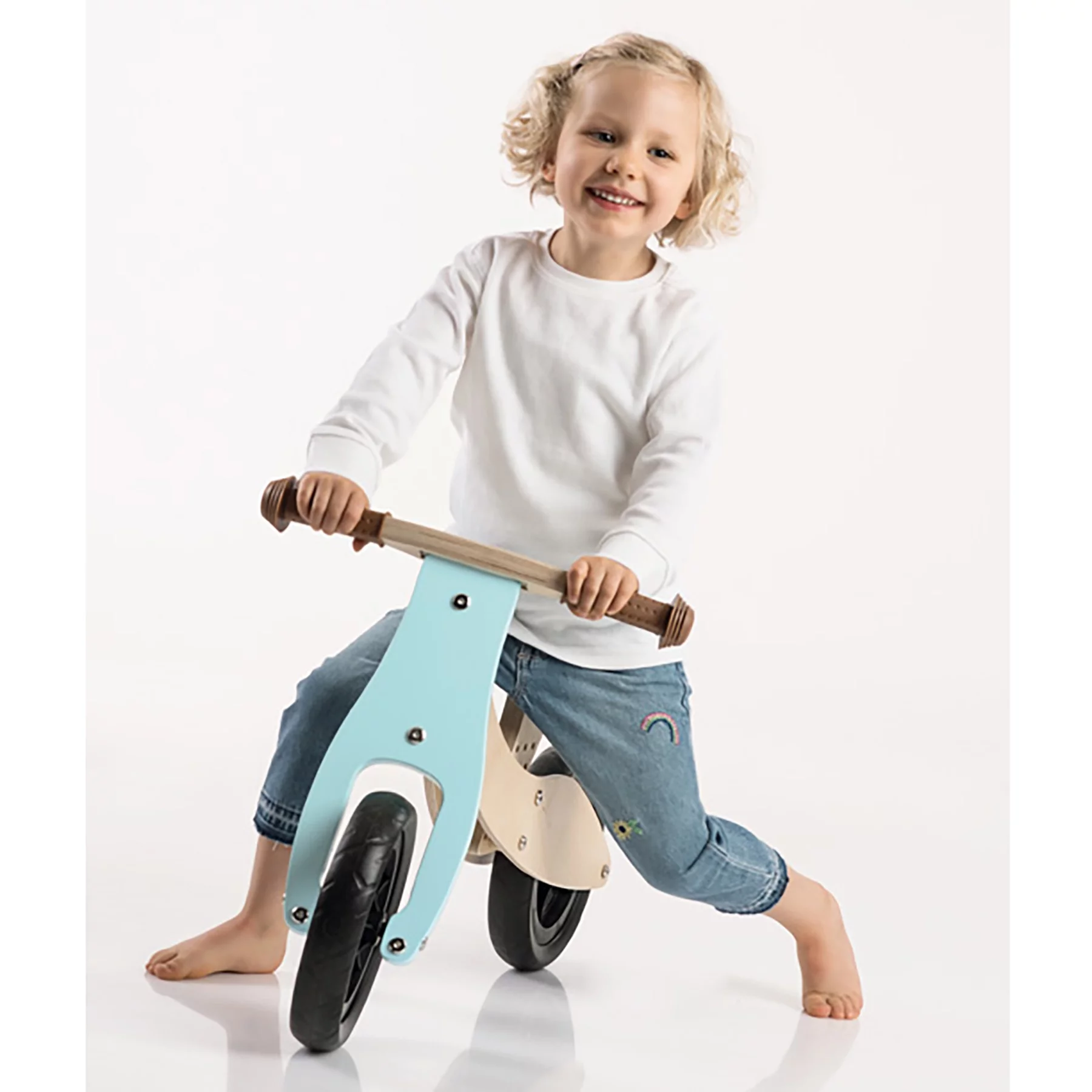 Small Foot Wooden Toys Training Balance Bike/Trike 2-in-1 Max Blue Designed for Children Ages 12+ Months