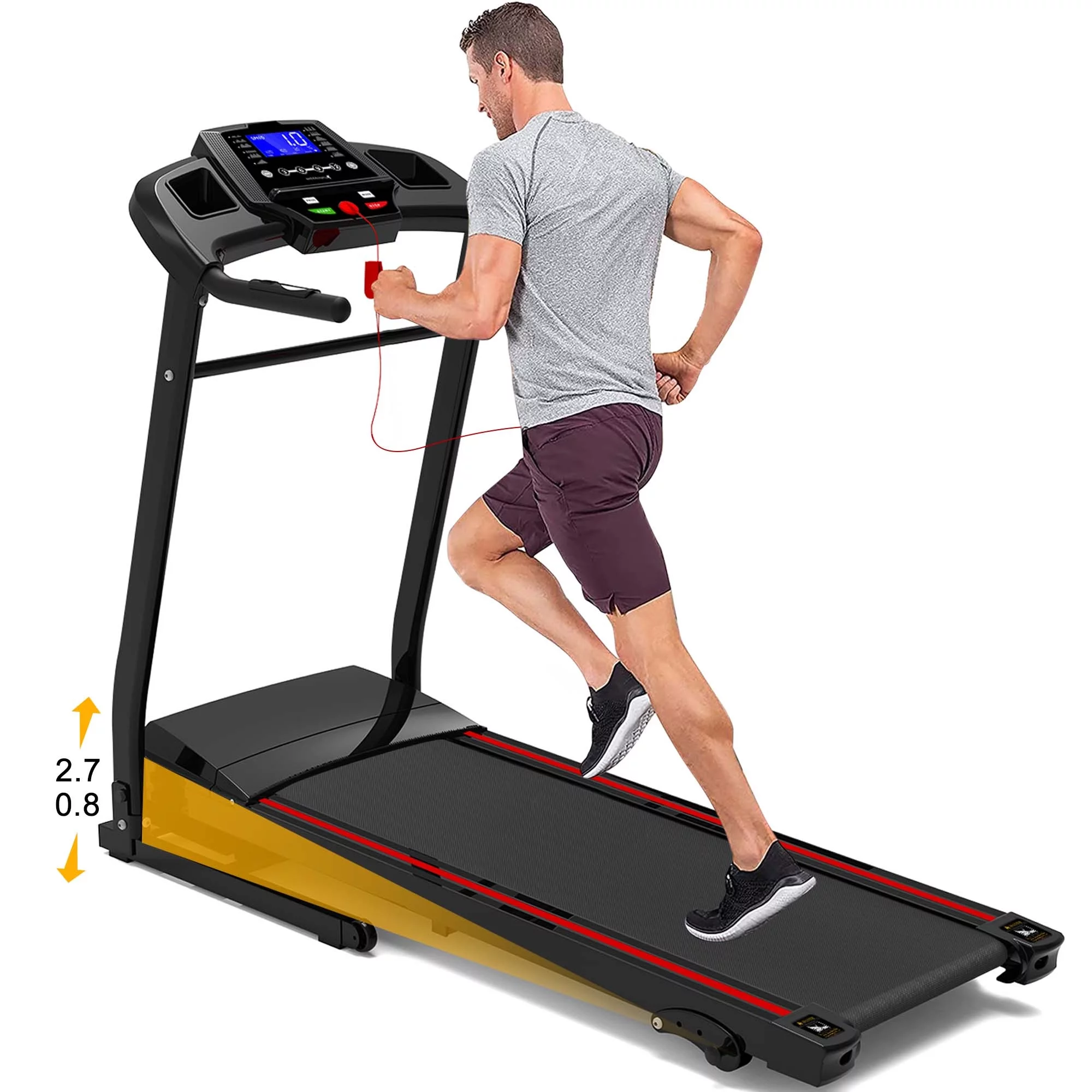 Aukfa Folding Treadmill with Incline, 265 lbs Capacity, 7.5 mph Max Speed for Home Gym Workout