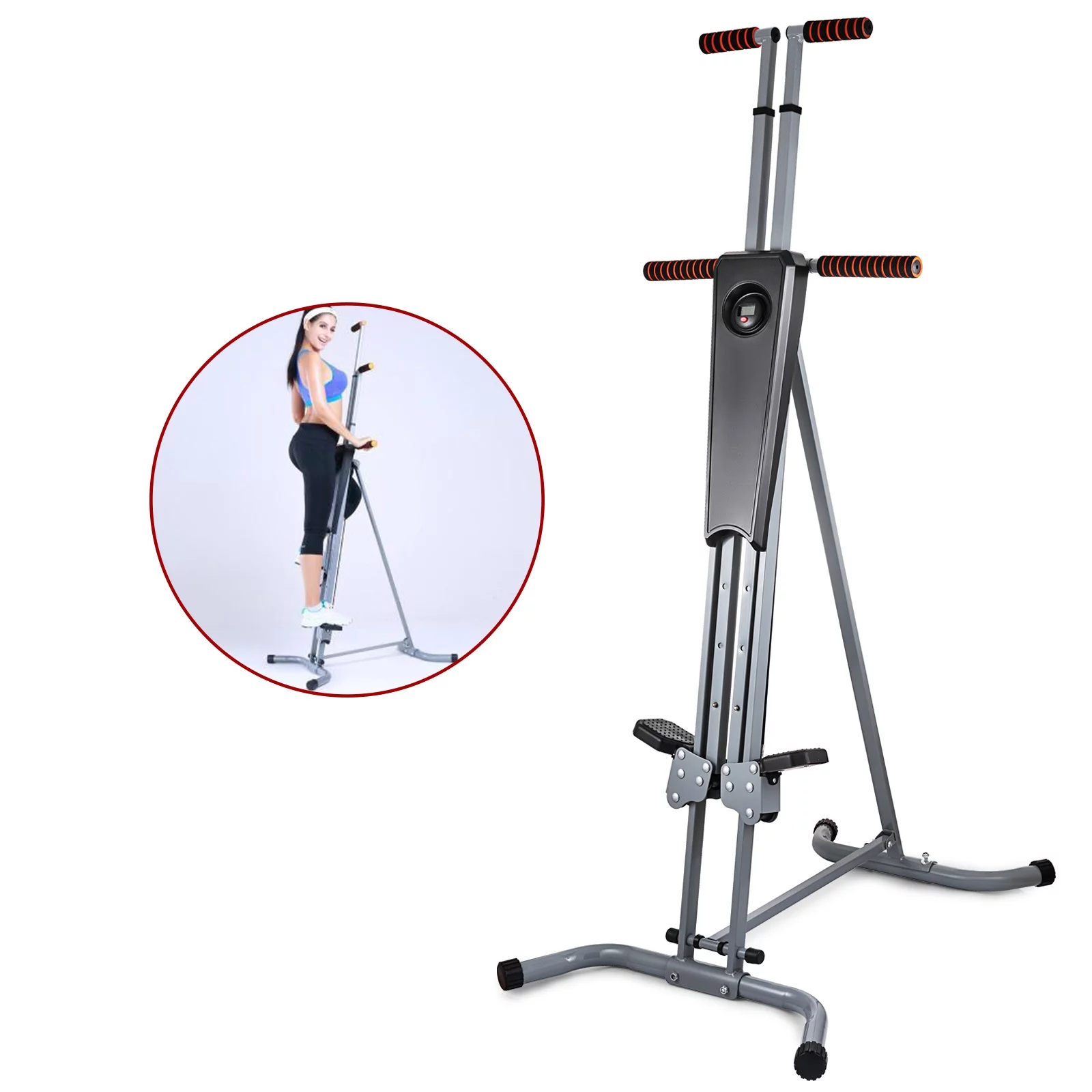 SHZOND Folding Vertical Climber Stepper 2 in 1 Cardio Exercise Fitness Foldable Climbing Machine