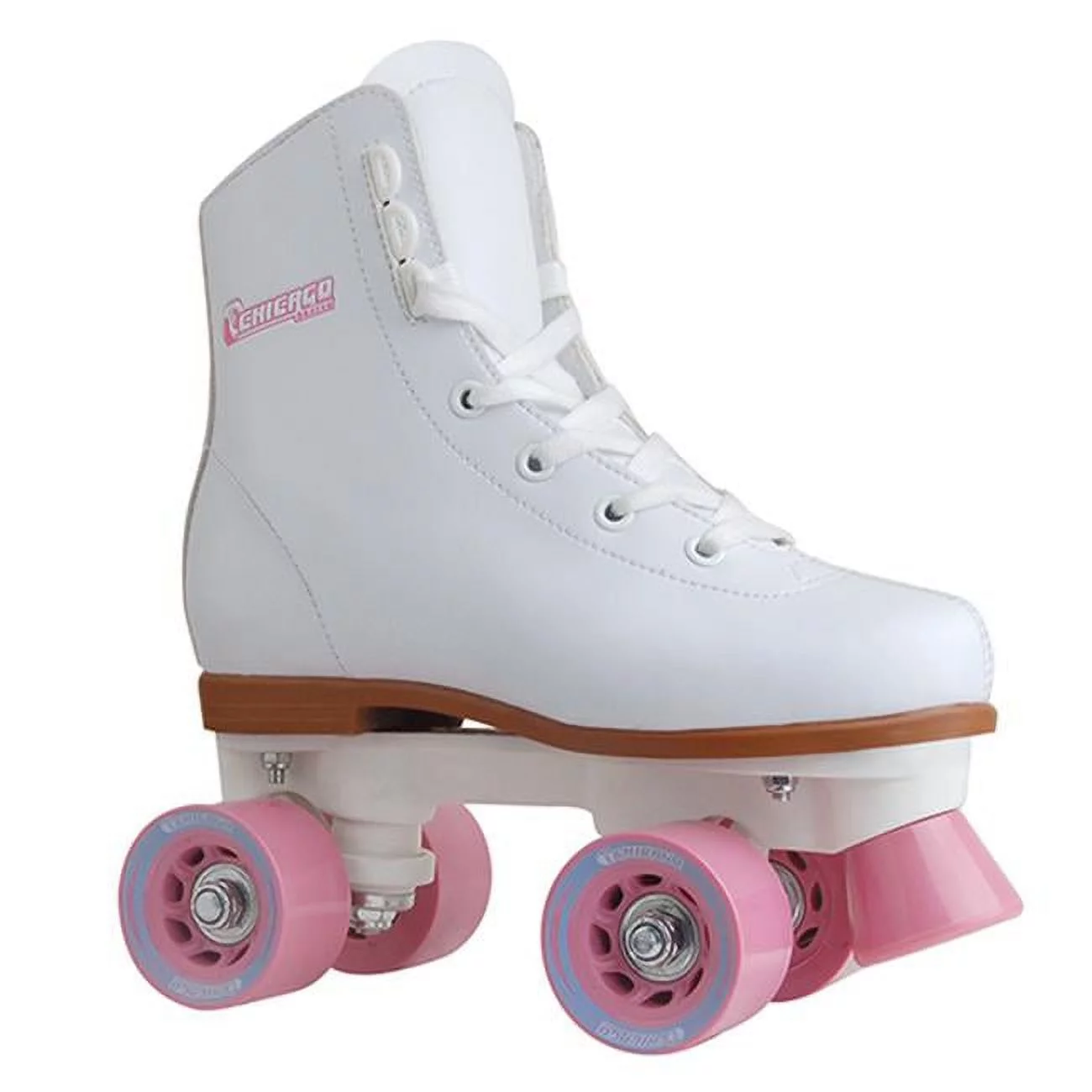 Chicago Girls’ Classic Quad Roller Skates White Junior Rink Skates, Size 1