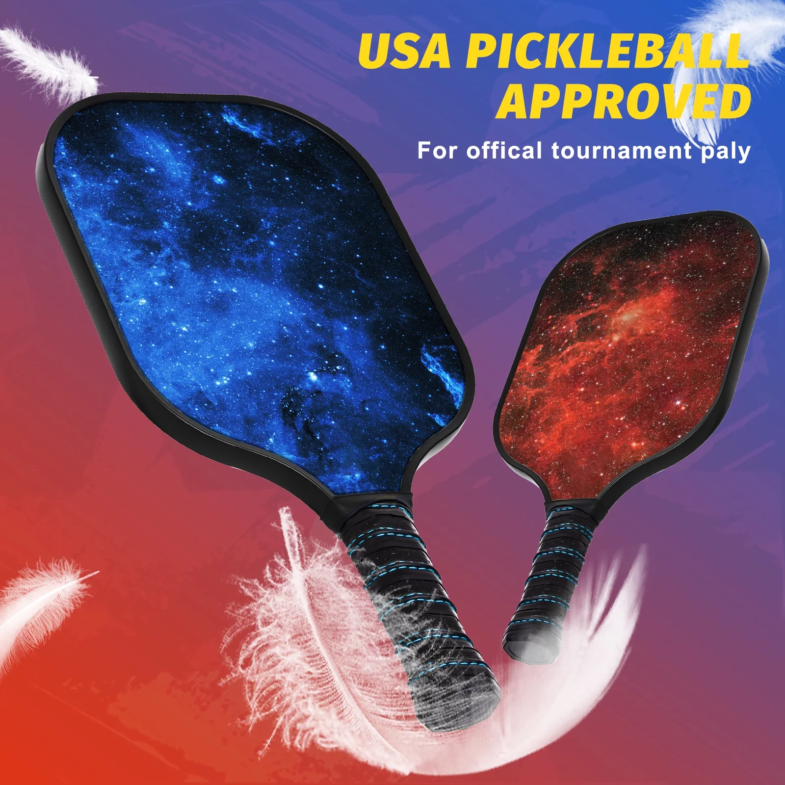 Wossspt USAPA Approved Pickleball Set Wood Pickleball Paddles , 4 Rackets, Paddle Bag, 4 Balls