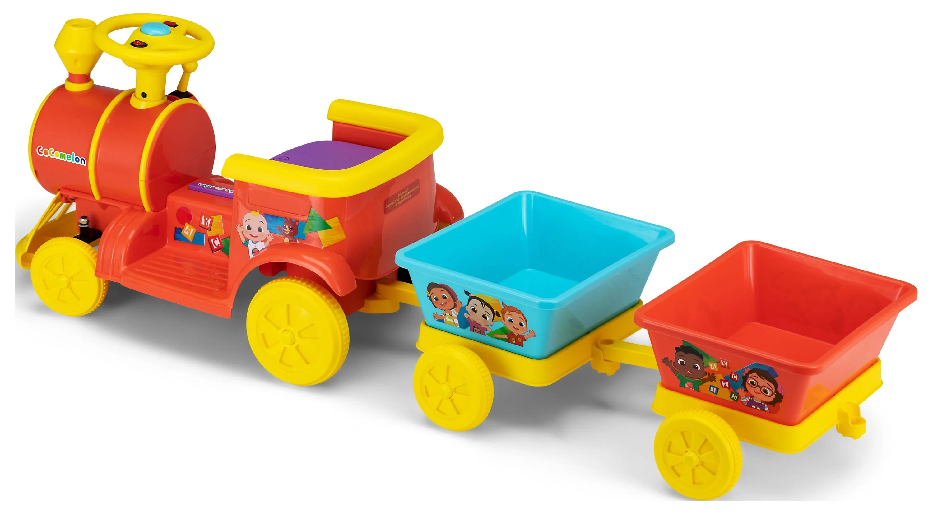 Cocomelon Choo Choo Train Ride-On Toy, 6-Volt