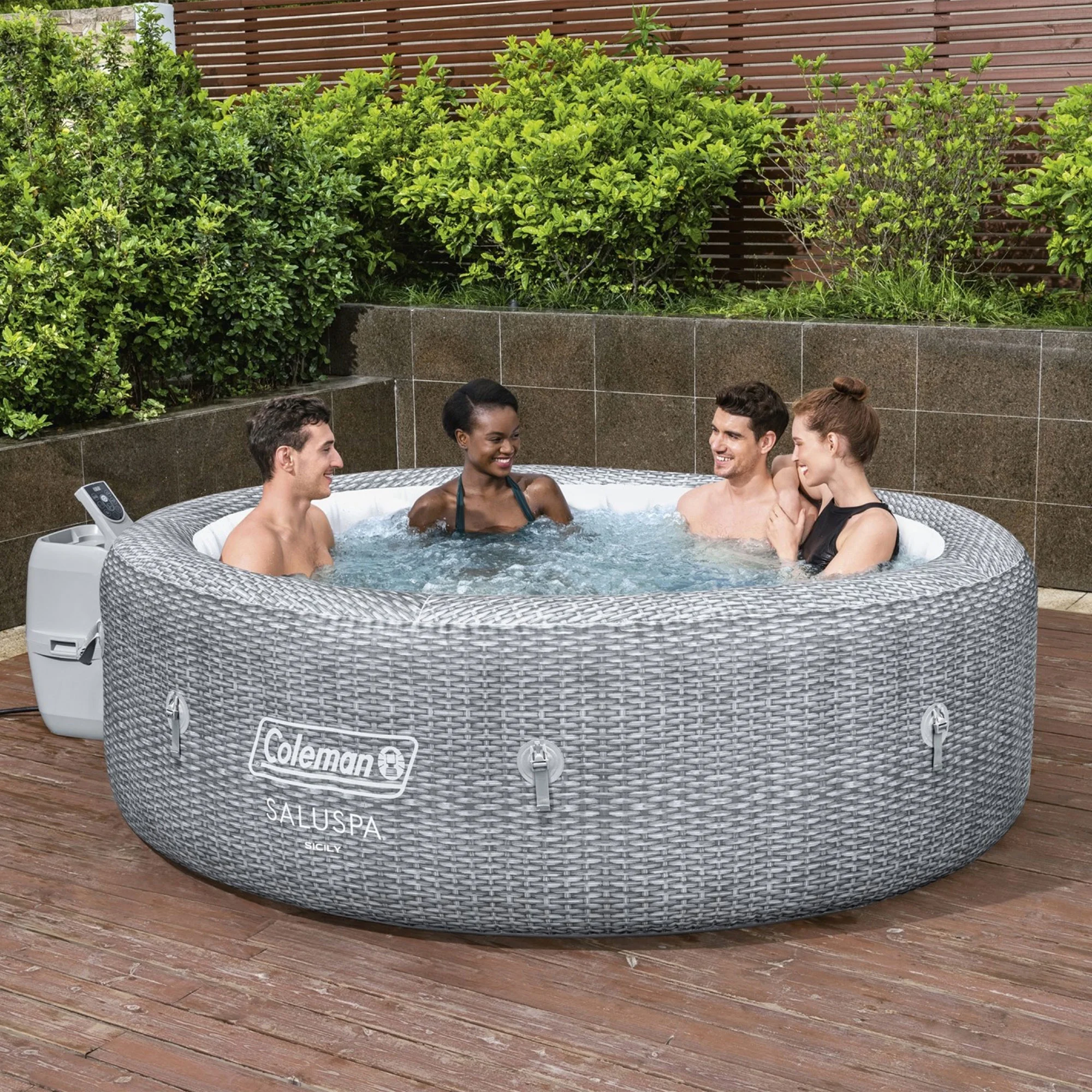 Bestway Coleman Sicily AirJet Inflatable Hot Tub with EnergySense Cover