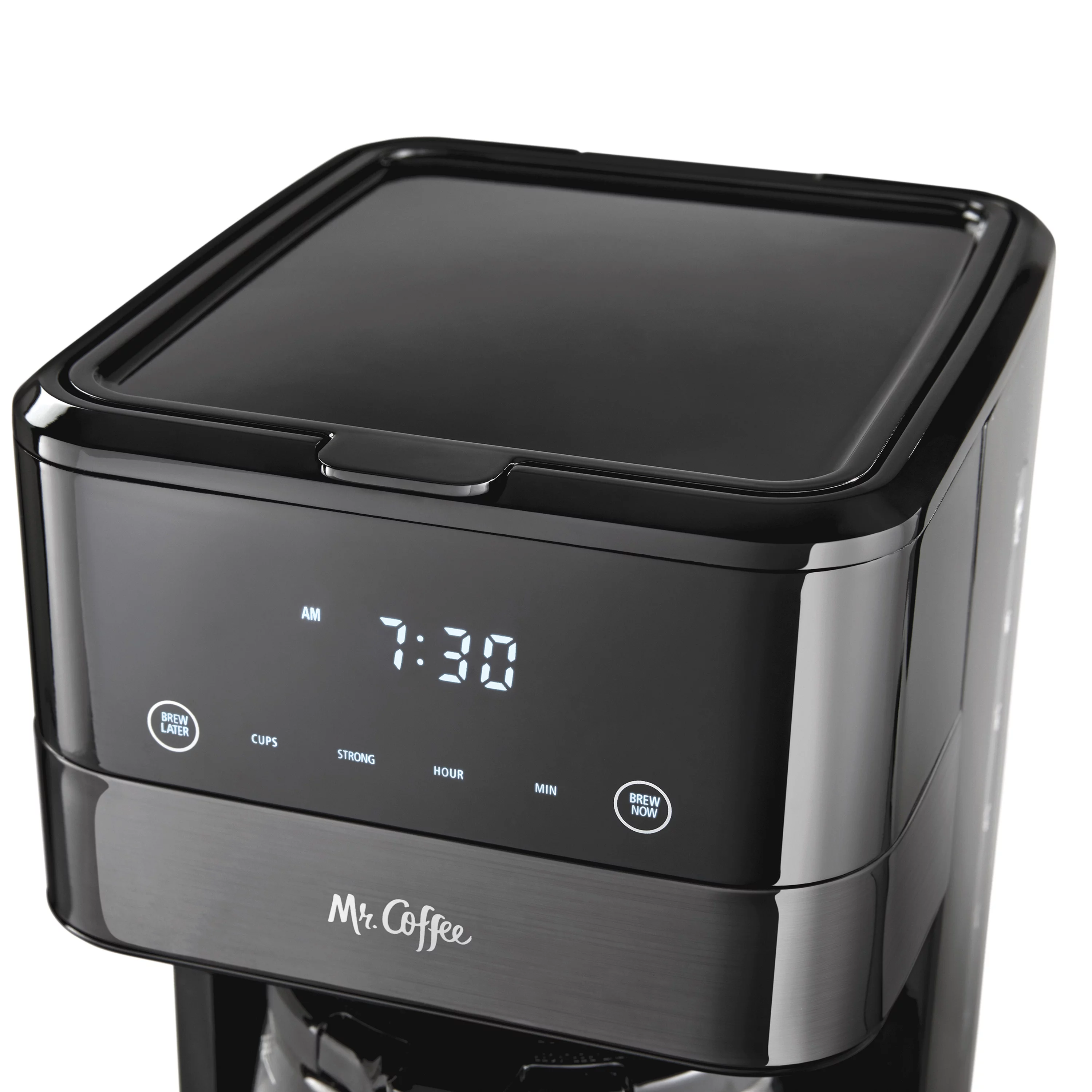 Mr. Coffee 12 Cup Programmable Coffee Maker, LED Touch Display, Black Stainless