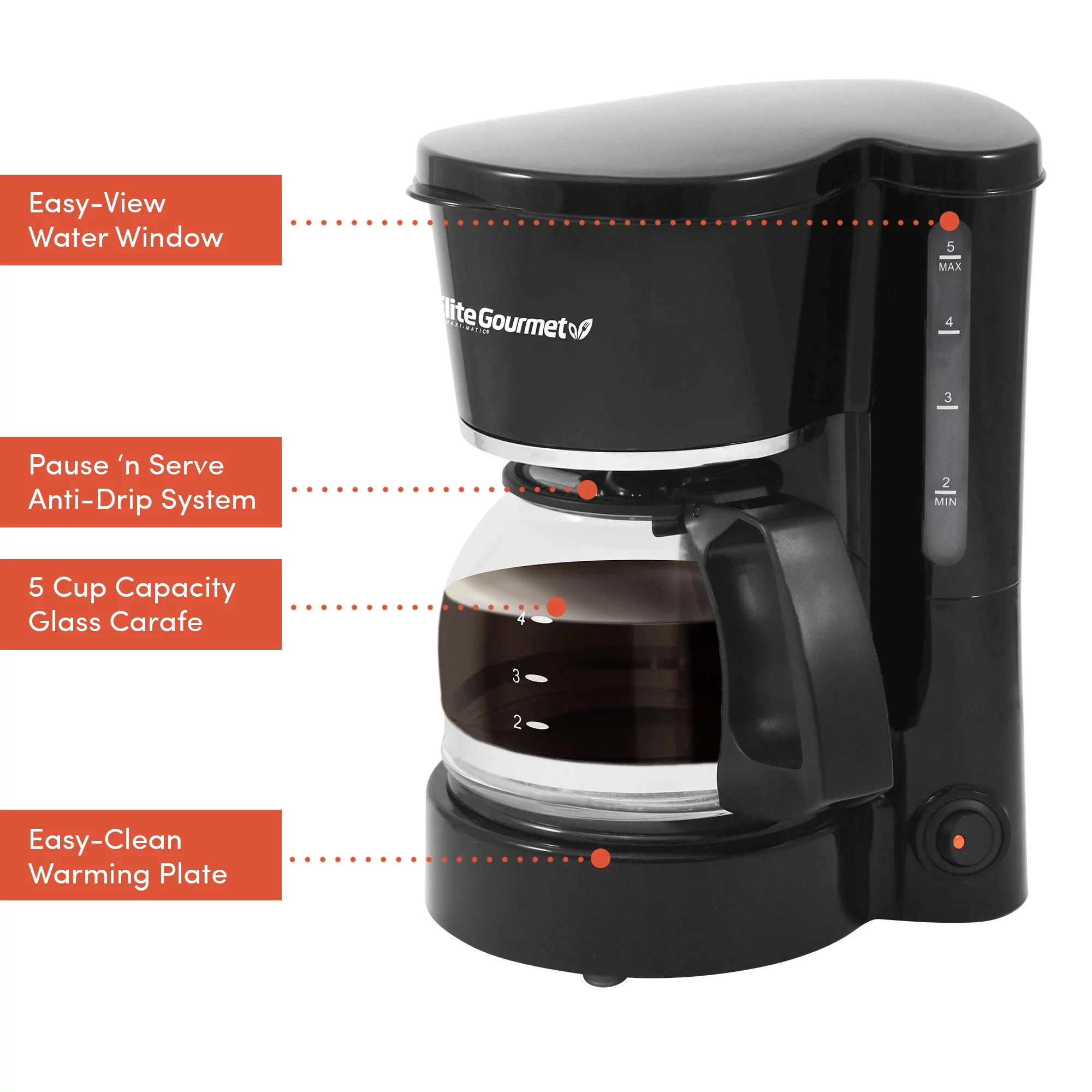 Elite Elite Cuisine 5 Cup Coffeemaker [EHC-5055]