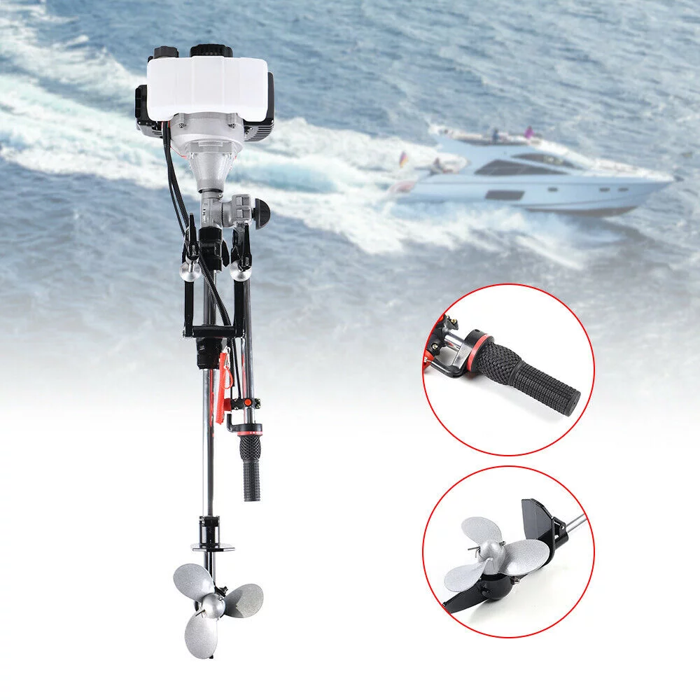 OUKANING 2.3HP 2-Stroke Outboard Motor Inflatable Boat Fishing Boat Engine with CDI Water Cooling 52cc