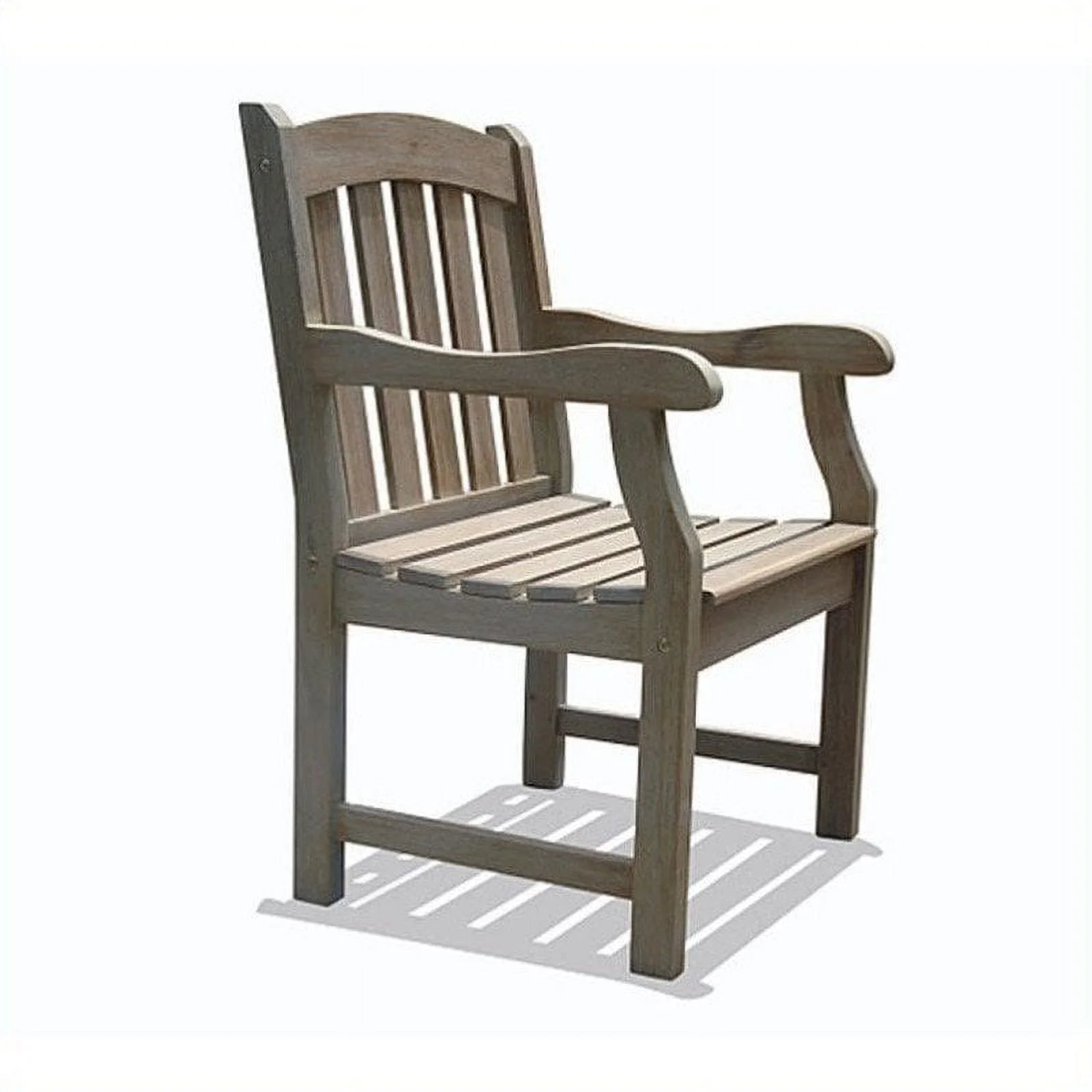 DVG Renaissance Outdoor Dining Chair – Acacia Wood – Has Arms – Gray