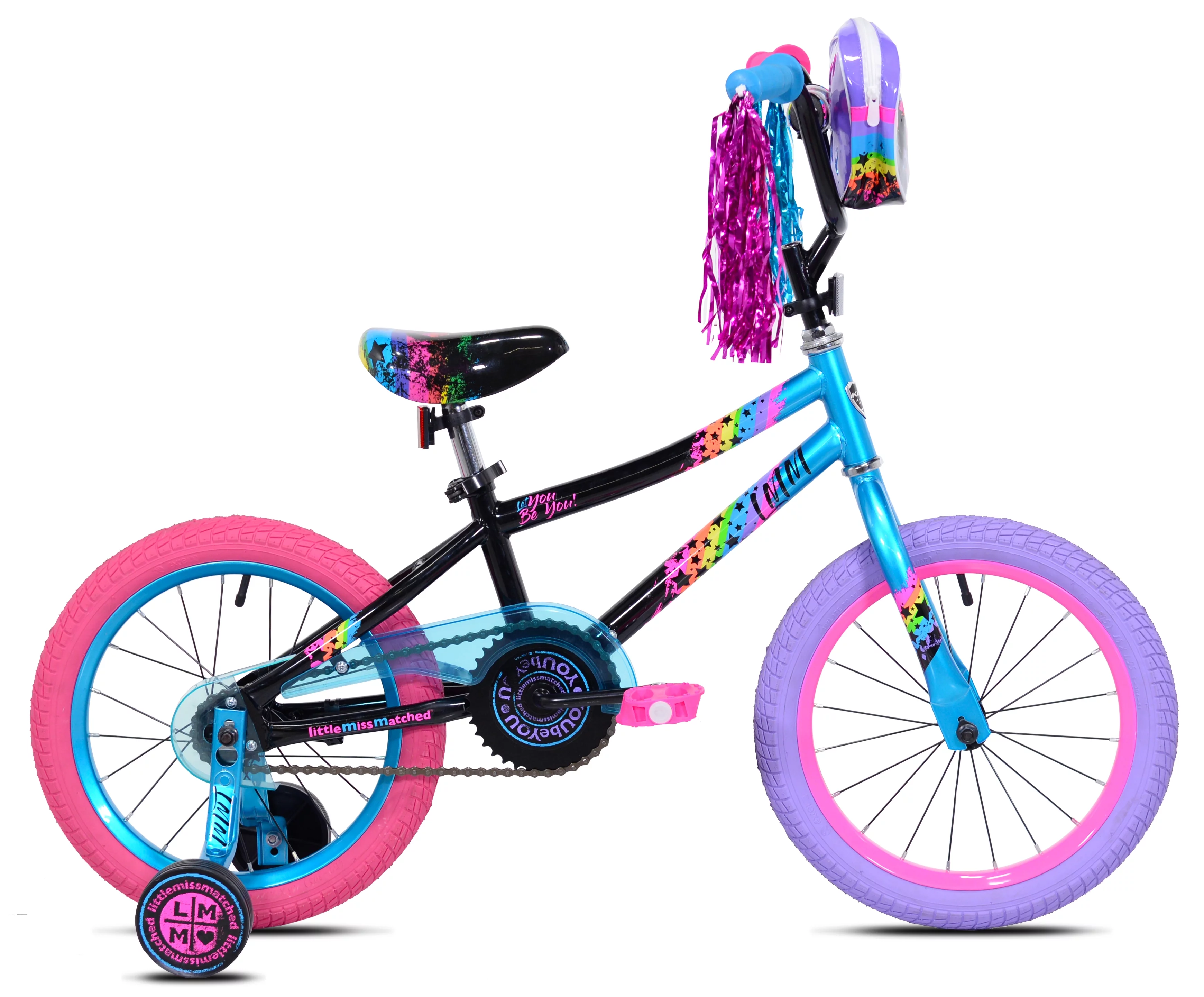 LittleMissMatched 18″ Let You Be You Girl’s Bike, Blue/Purple/Pink