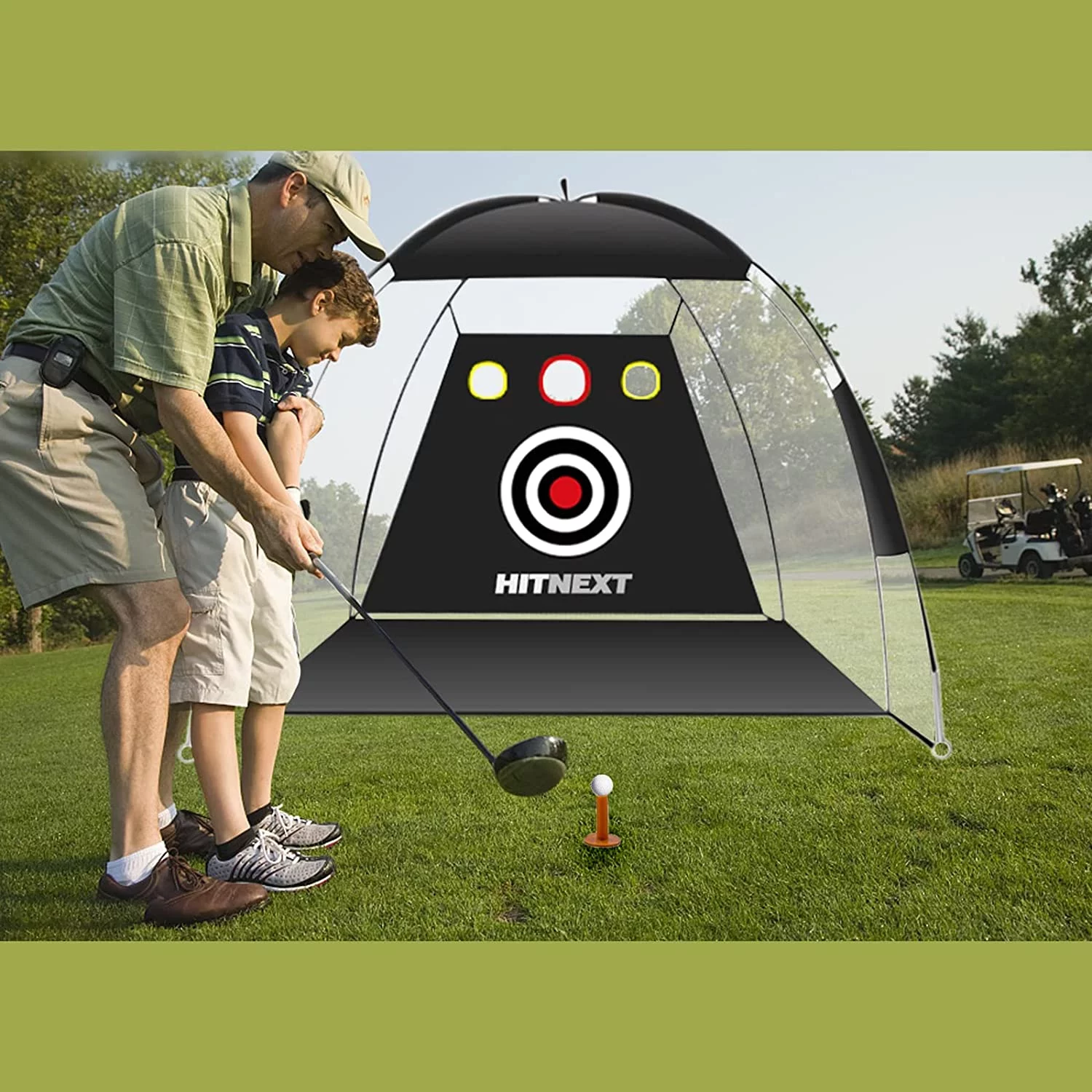 Hitnext Golf Practice Nets , Golf Hitting Net Training with Turf, Target Pockets for Outdoor Yard