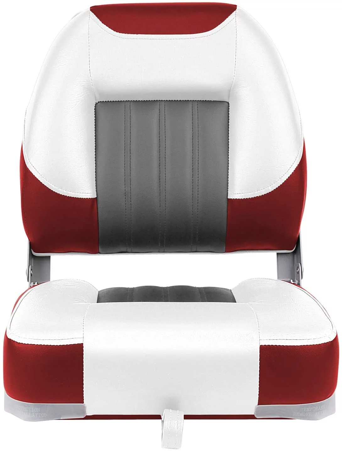 Leader Accessories Deluxe Low Back Folding Fishing Boat Seats – Stainless Steel Screws Included,White/Grey/Blue