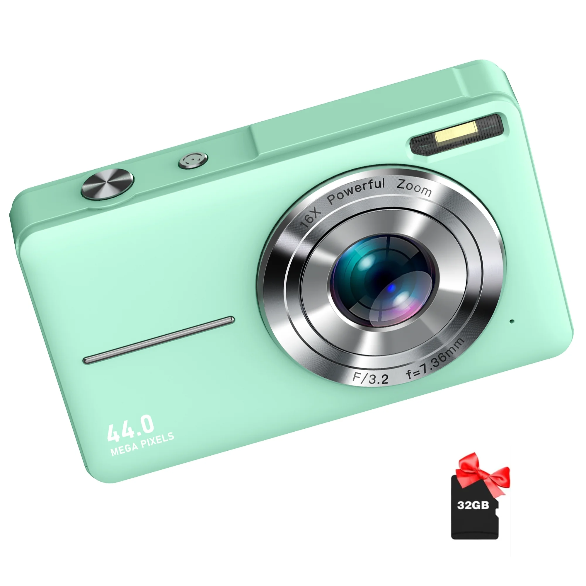 Digital Camera, FHD 1080P, Digital Point and Shoot, 44MP for Vlogging with Anti Shake 16X Zoom, Compact, Small for Kids Boys Girls Teens Students Seniors