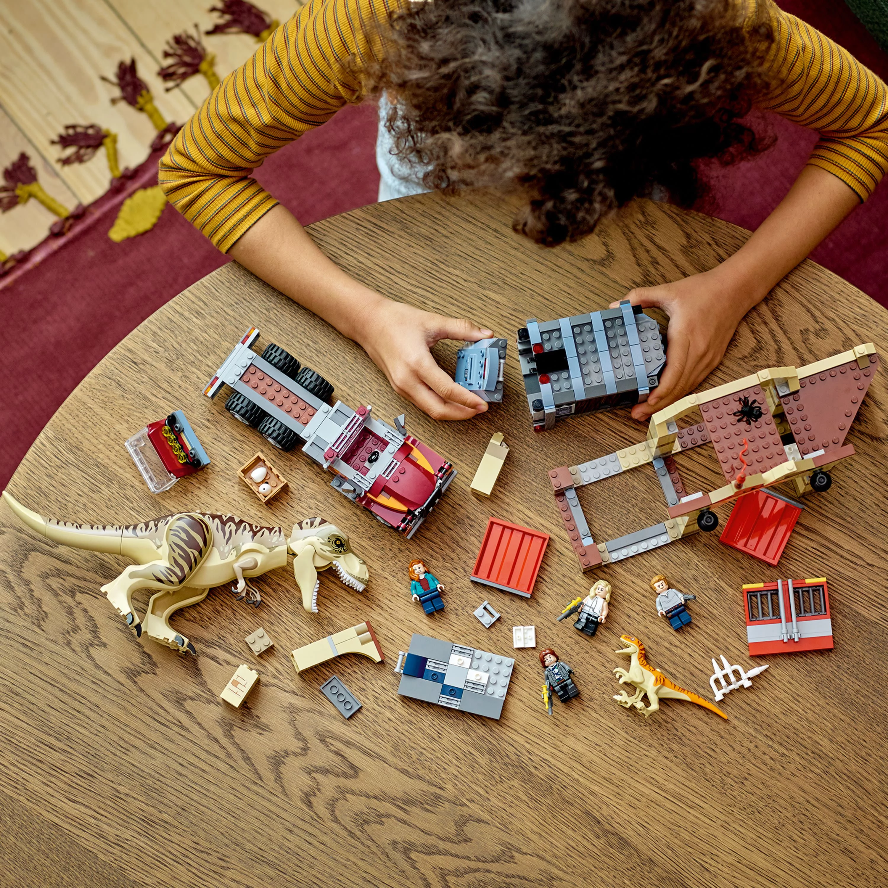 LEGO Jurassic World T. rex & Atrociraptor Dinosaur Breakout 76948 Dinosaur Toys for Kids Ages 8 Plus with 4 Minifigures, Market and Truck, This Jurassic World Dominion Toy is a Great Gift for Fans