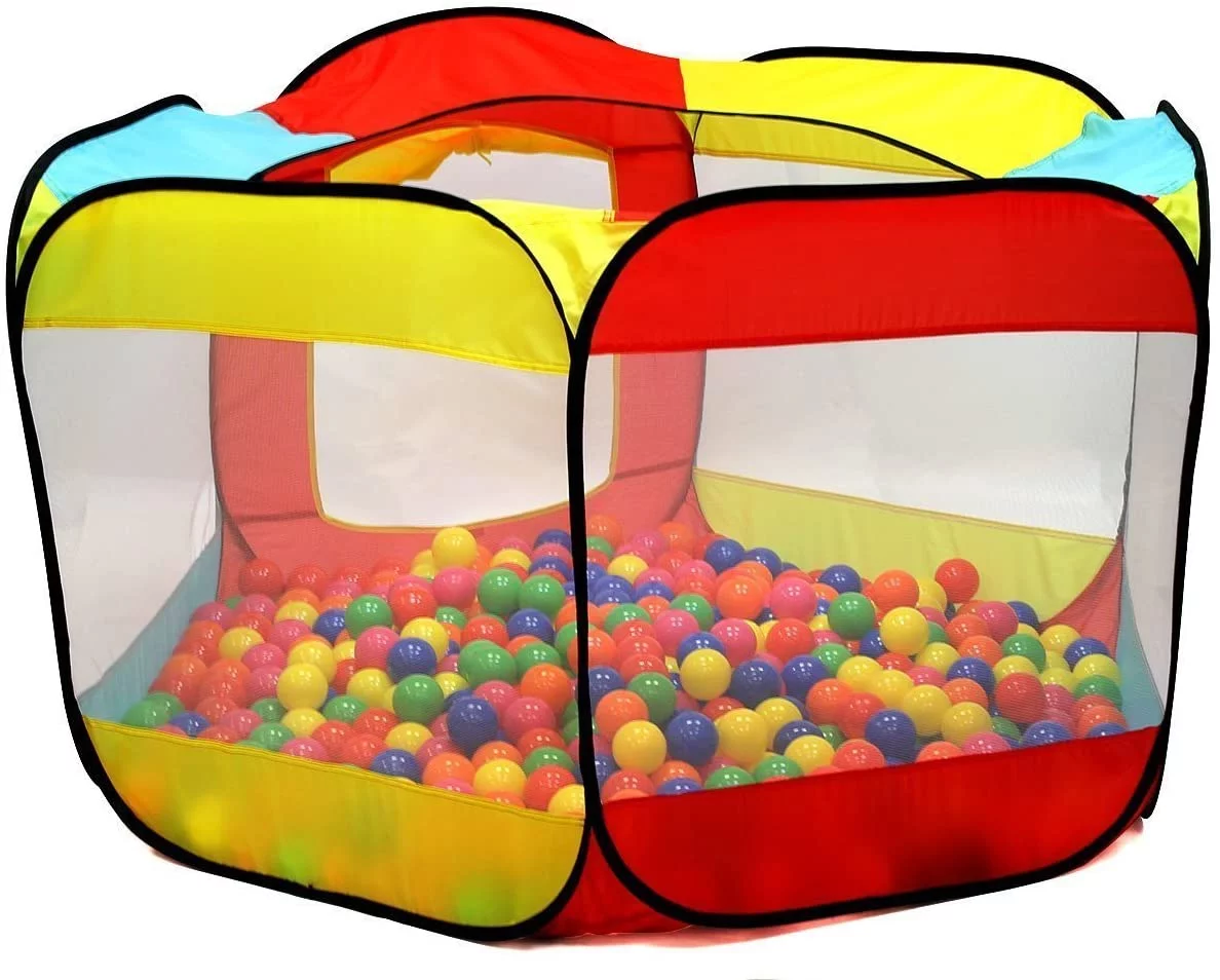 Artrylin Ball Pit Play Tent for Kids – 6-Sided Ball Pit for Kids Toddlers and Baby – Fill with Plastic Balls or Use as an Indoor / Outdoor Children Playhouse Tent