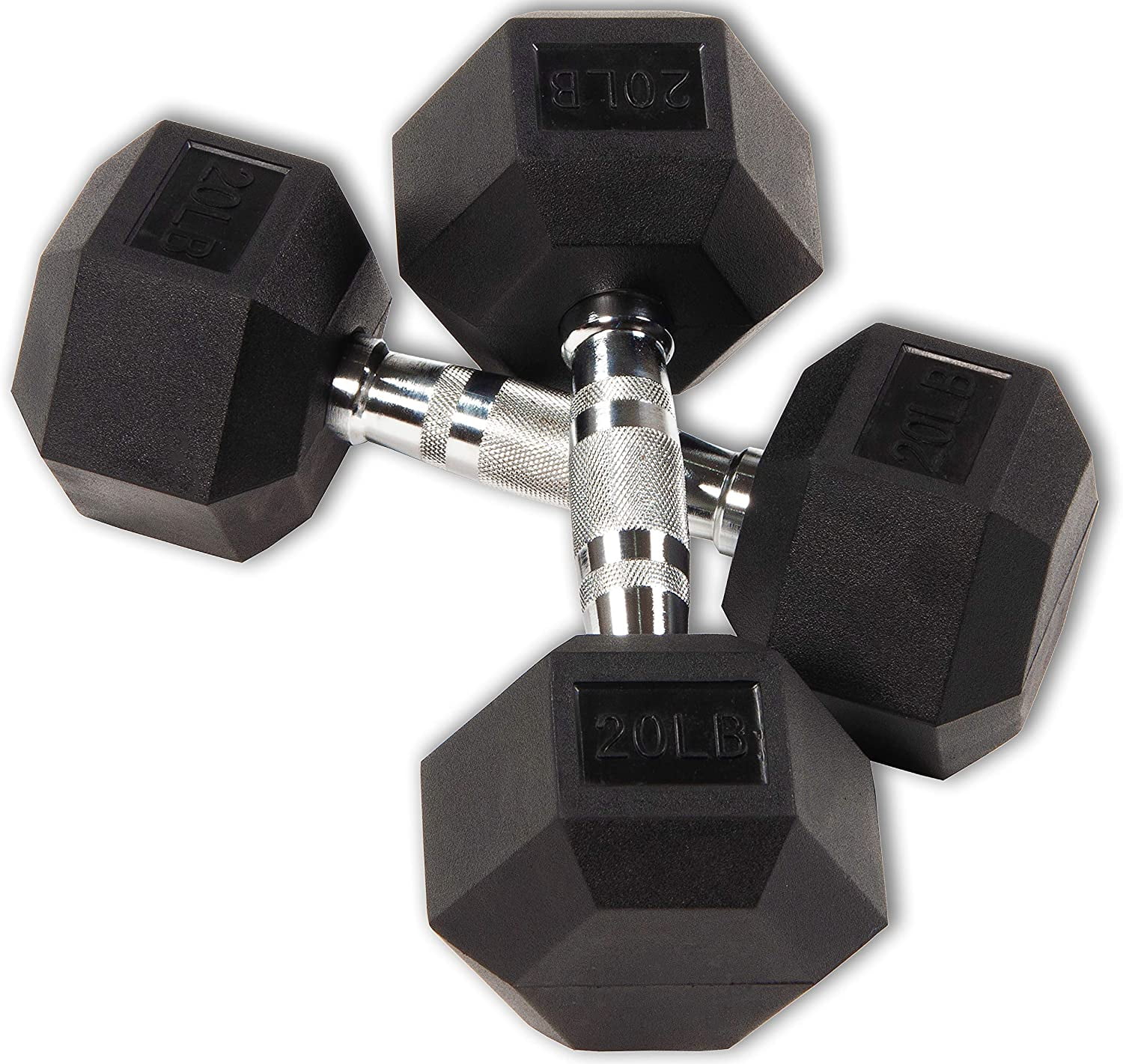 Gymnastics Power Hex Dumbbells Exercise & Fitness Weights Dumbbell for Women & Men (20 lb, Pair)