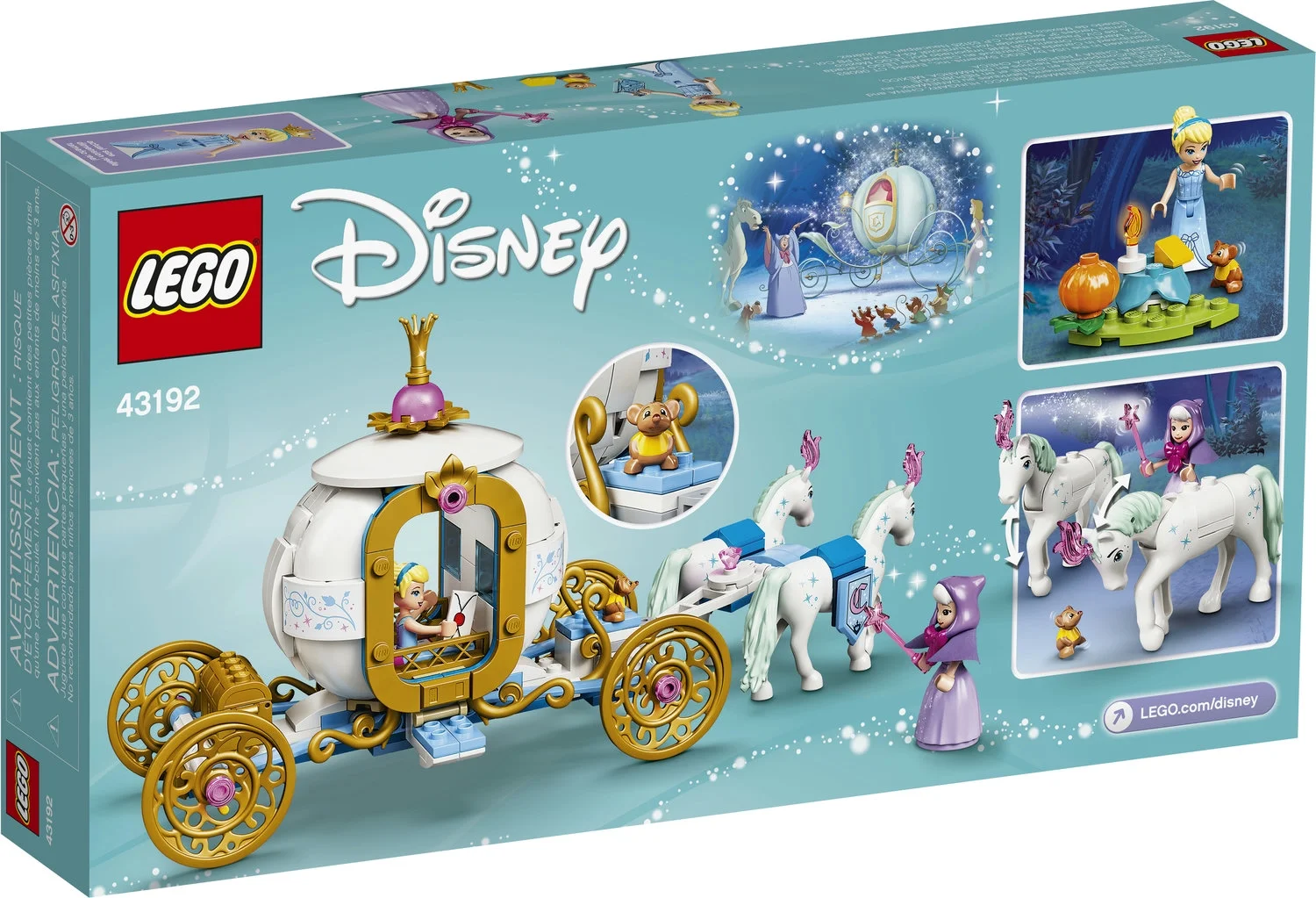 LEGO Disney Cinderella’s Royal Carriage 43192; Creative Building Toy Makes a Great Gift (237 Pieces)