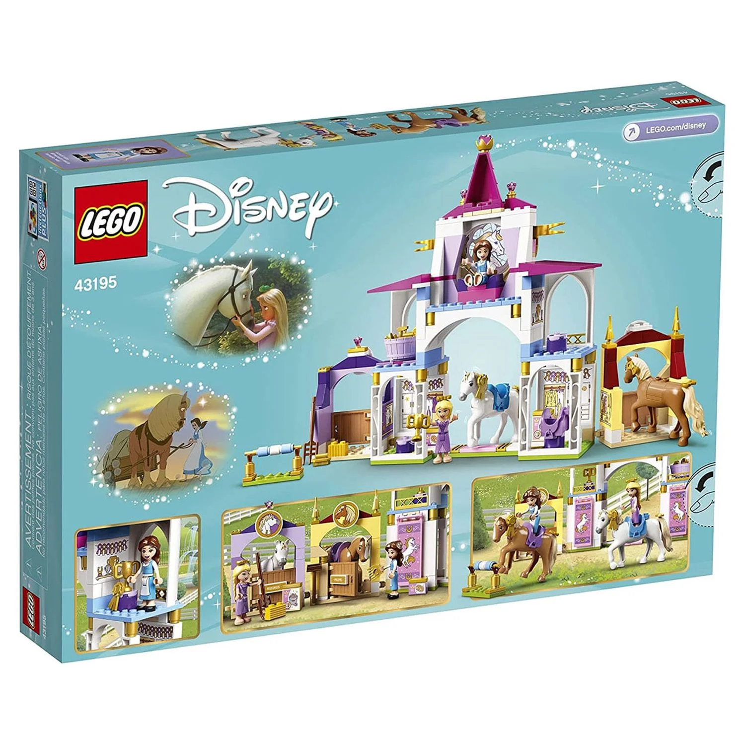 LEGO 43195 Disney Belle and Rapunzel’s Royal Stables Toy Building Kit (239 Pieces)