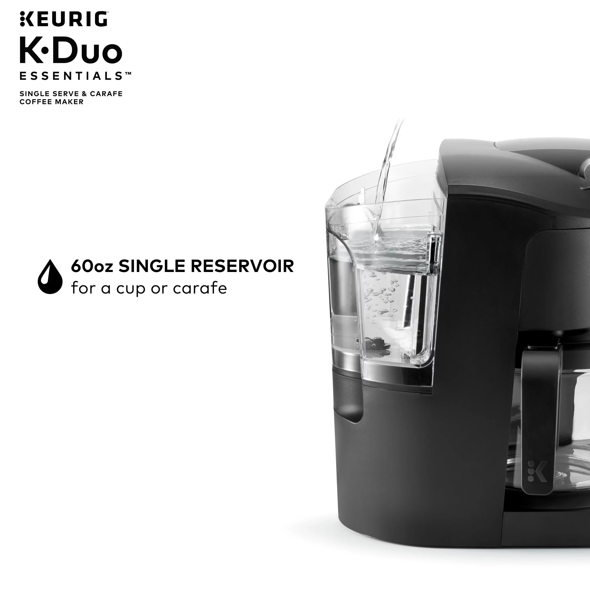 Keurig K-Duo Essentials Coffee Maker, with Single Serve K-Cup Pod and 12 Cup Carafe Brewer, Black