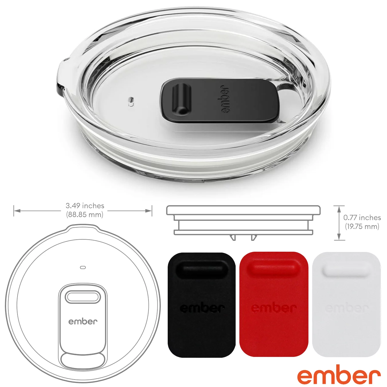 Ember Temperature Control Smart Mug 2, 14 oz, Grey, 80 min Battery Life | App Controlled Heated Coffee Mug | Improved Design with Clear Splash-Proof Sliding Lid