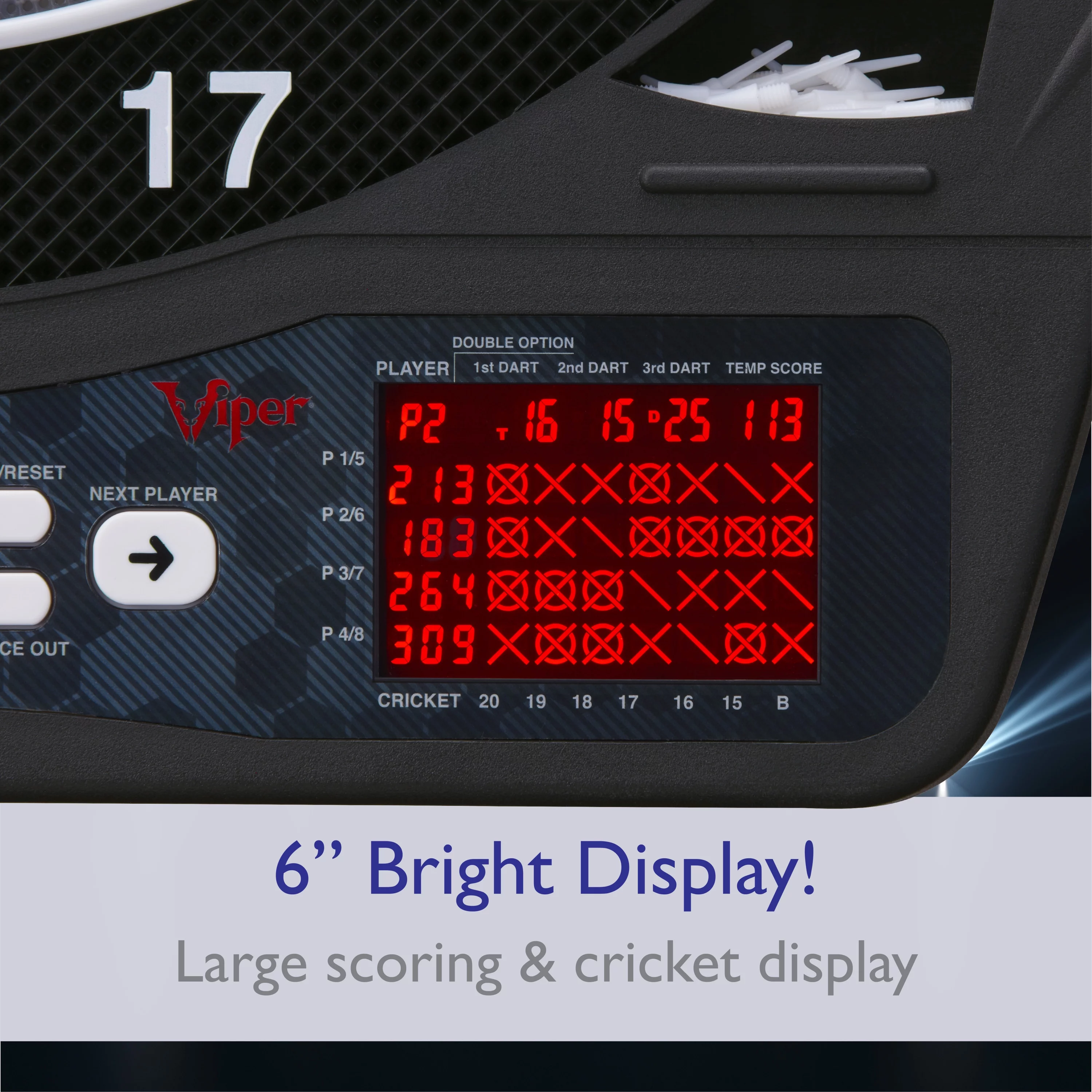 Viper Ion Illuminated 15.5″ Electronic Dartboard