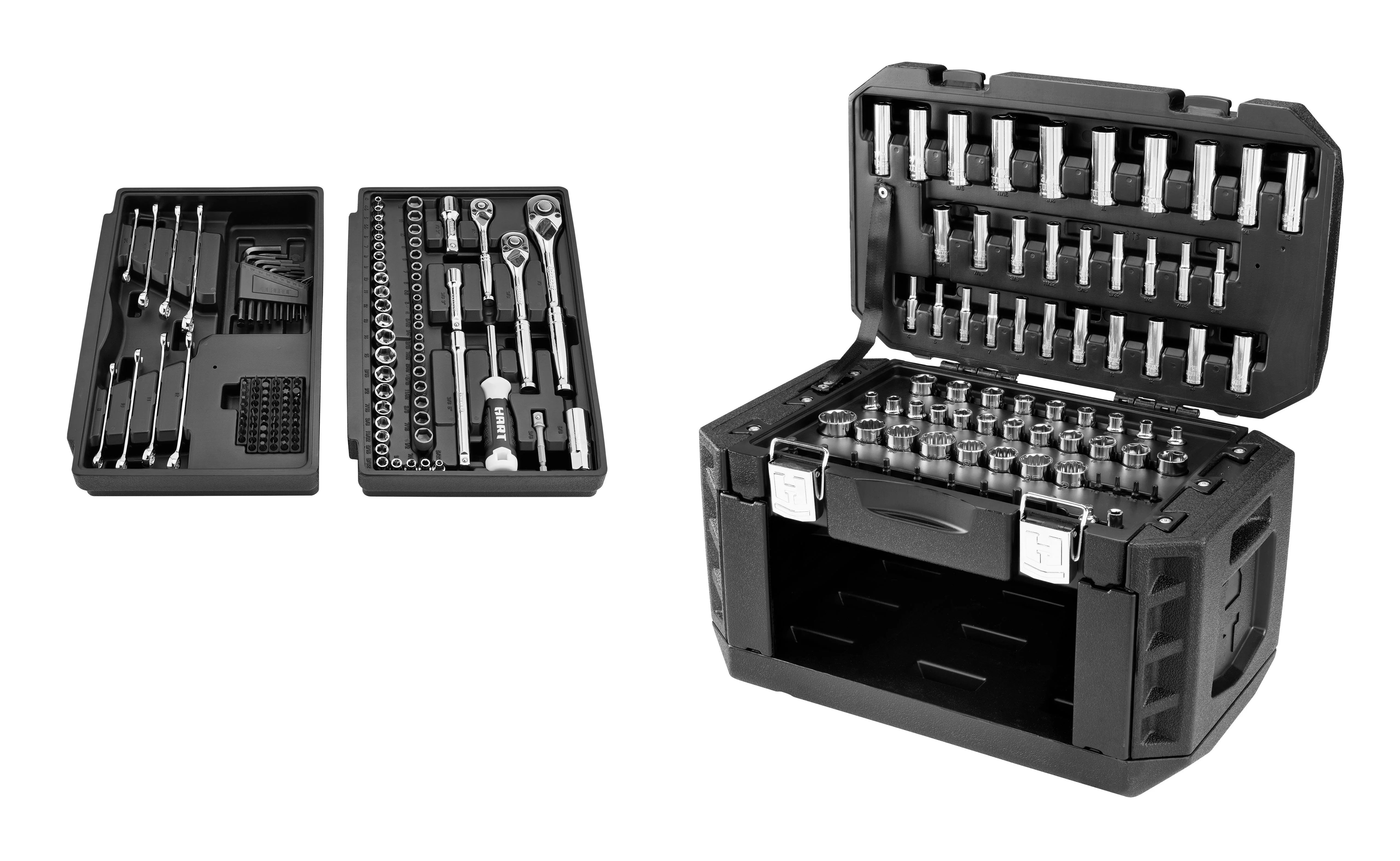 HART 215-Piece Mechanics Tool Set, Multiple Drive, Chrome Finish