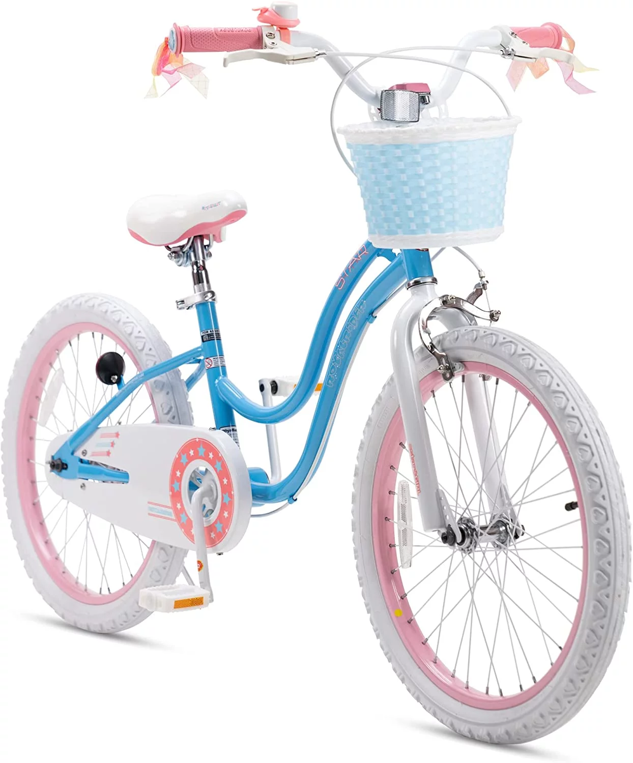 RoyalBaby Stargirl Kids Bike 20 Inch Girls Bicycle for Children with Kickstand Basket Blue