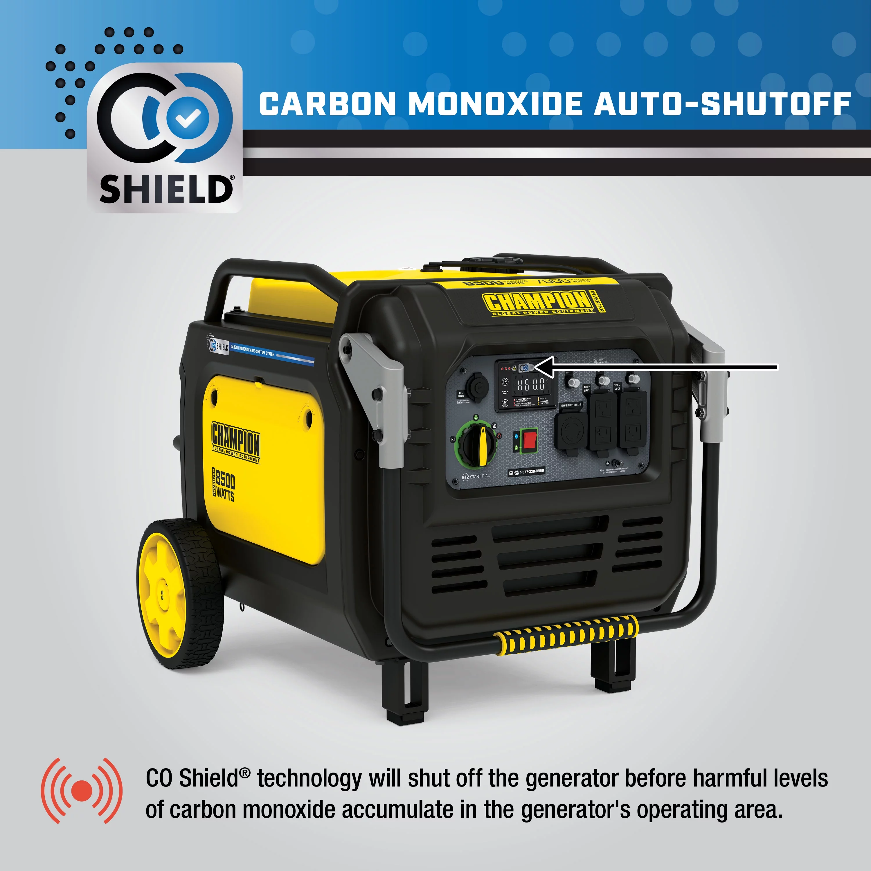 Champion Power Equipment 8500-Watt Inverter Generator with Quiet Technology and CO Shield