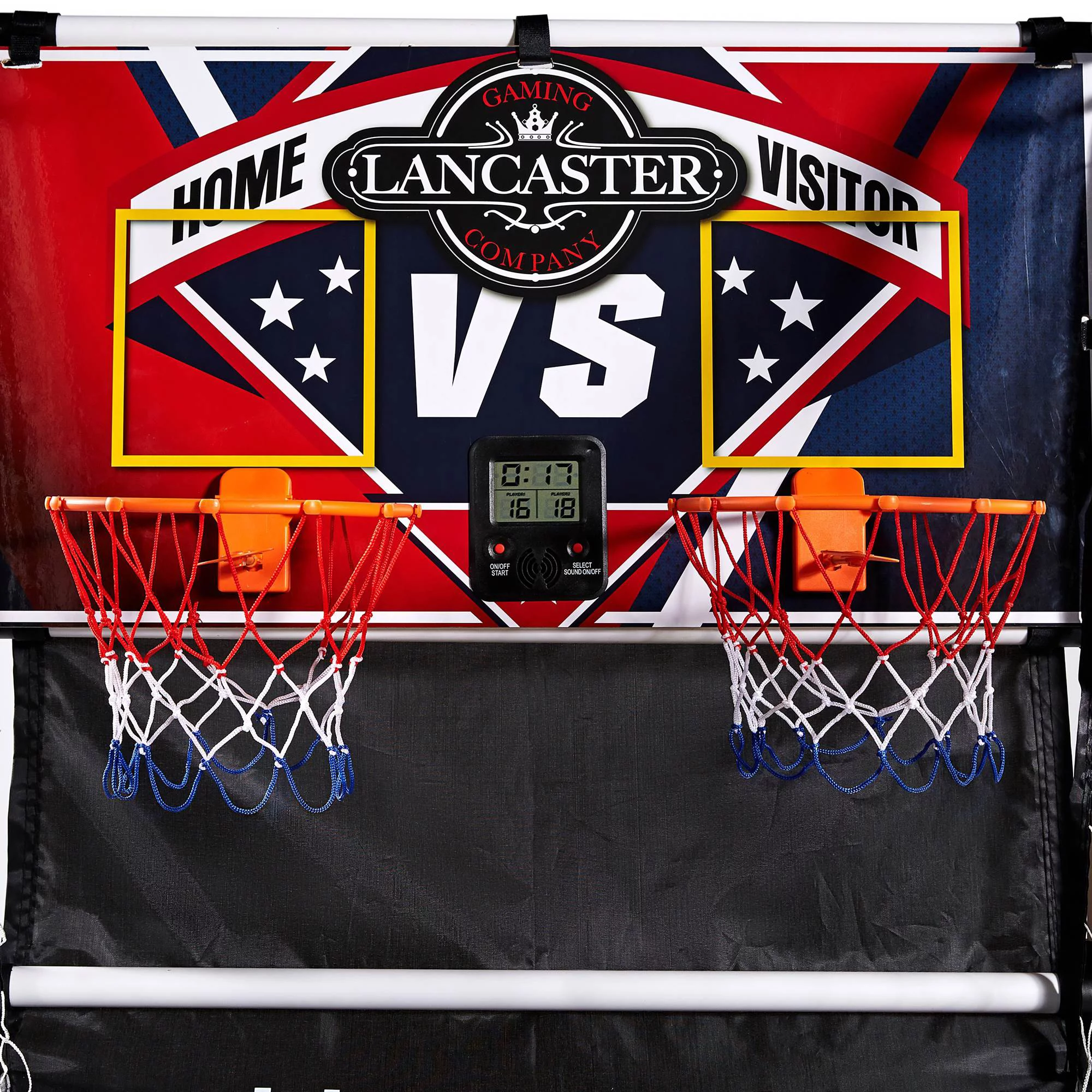 Lancaster 2 Player Junior Home Electronic Scoreboard Arcade Basketball Hoop Game