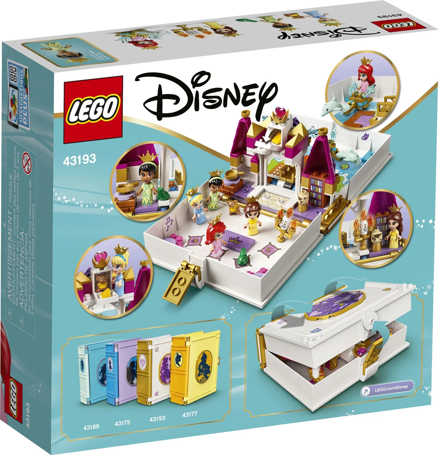 LEGO Disney Ariel, Belle, Cinderella and Tiana’s Storybook Adventures 43193 Building Toy (130 Pieces)