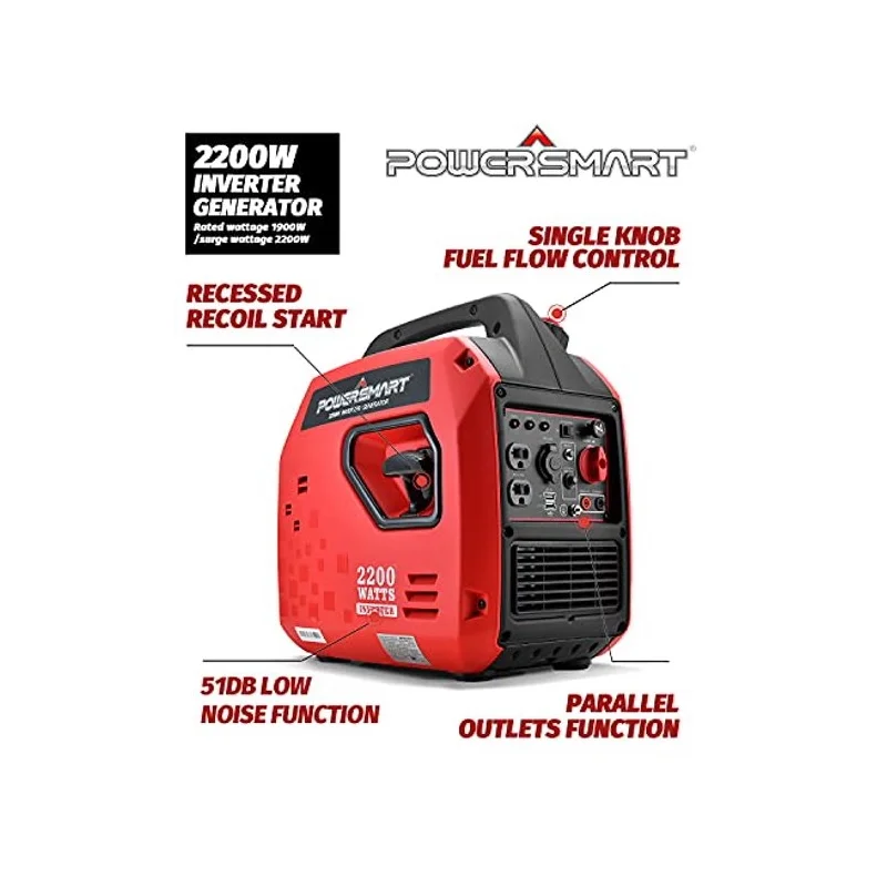 Portable Generator 2200 Watts Inverter Generator Gas Powered Super Quiet