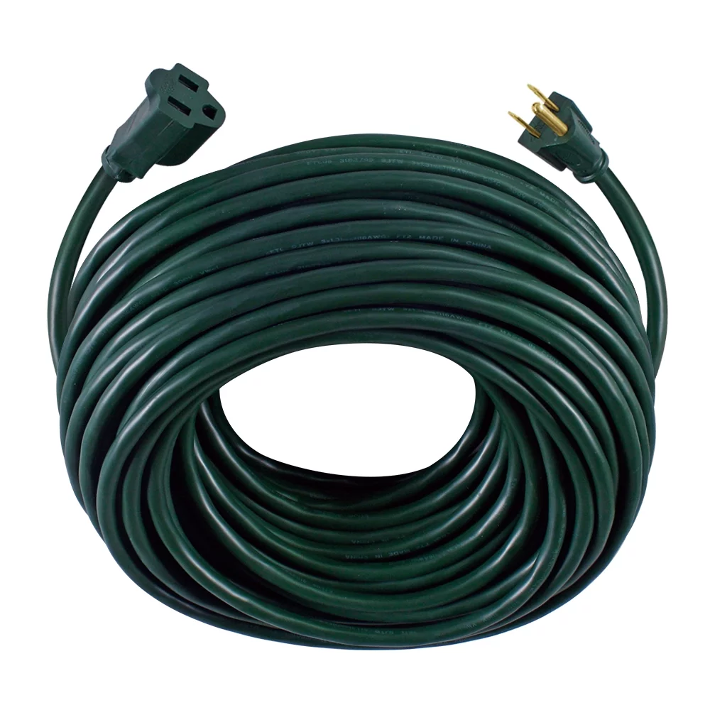 Hyper Tough 100FT 16AWG 3 Prong Green Single Outlet Outdoor Extension Cord, 10 amps