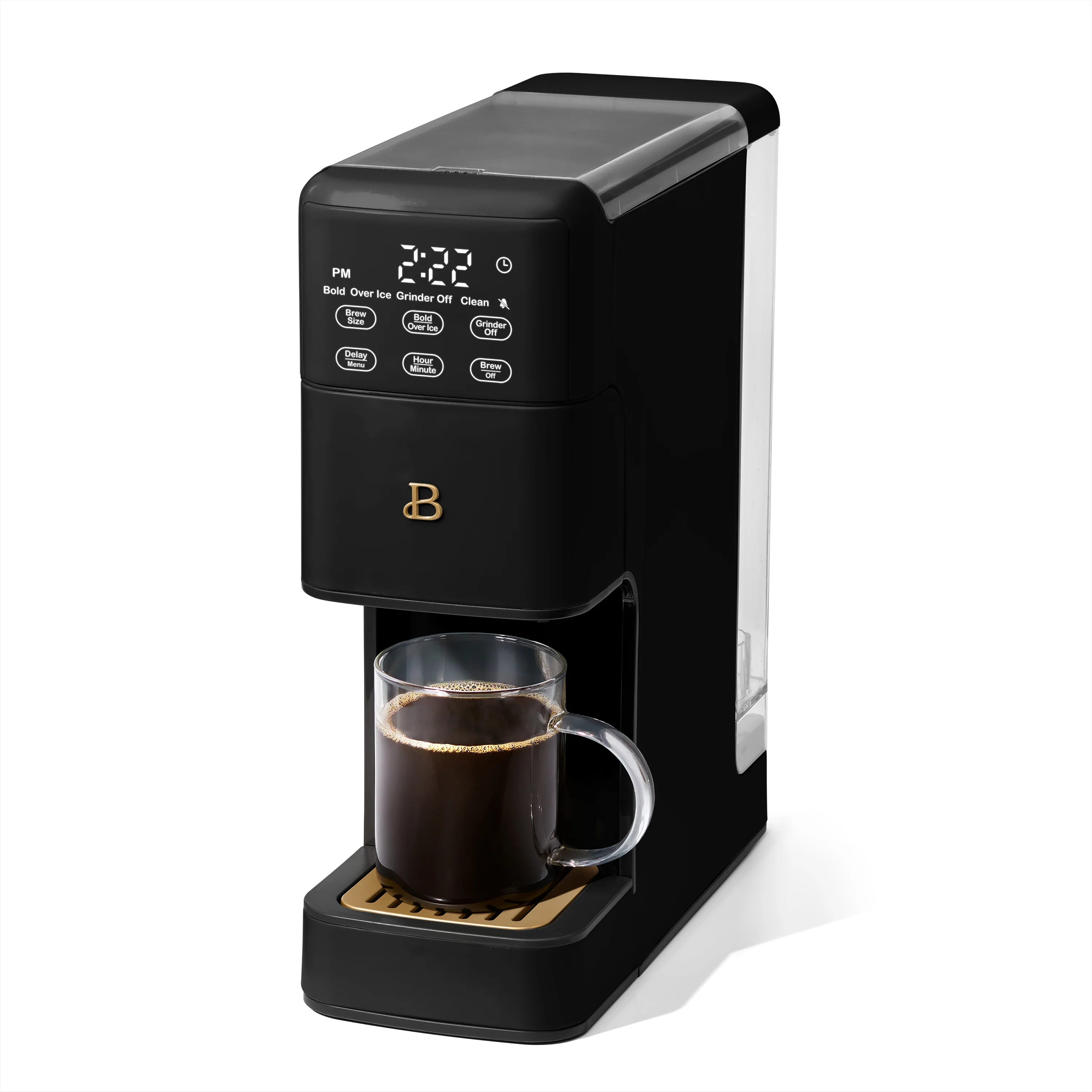 Beautiful Perfect Grind Programmable Single Serve Coffee Maker, White Icing by Drew Barrymore