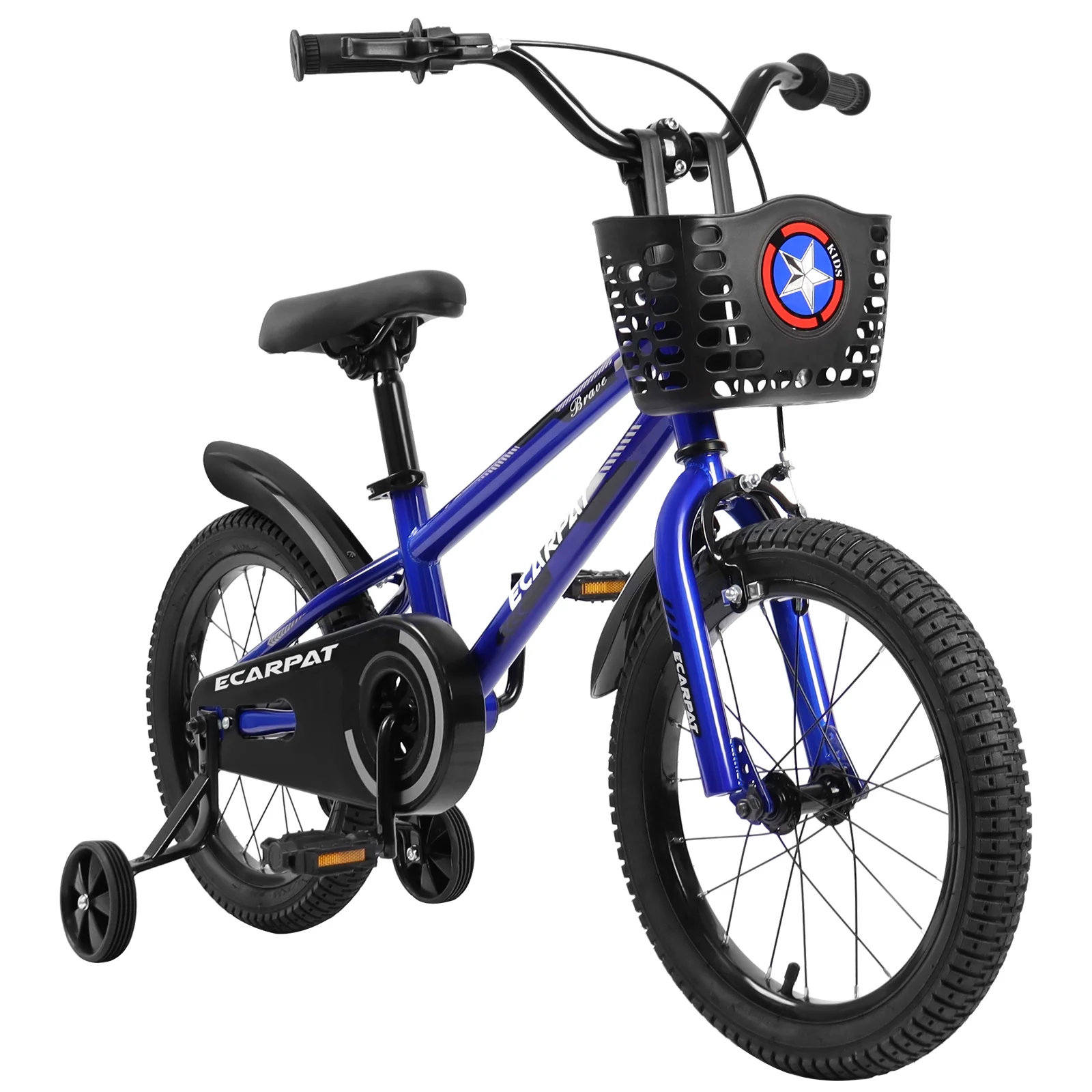 FUNAP Kids Bike with Training Wheels, Basket, Bell, fender, 16″ Kids Bike for 3-6 Years Old Toddlers and Kids, Toddler Bike for Boys Girls, Blue