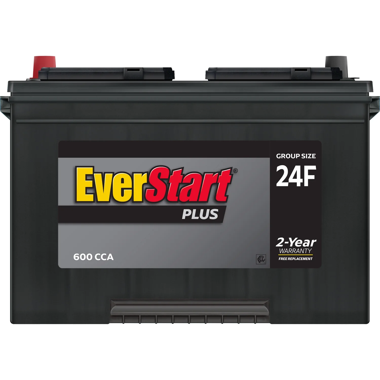 EverStart Plus Lead Acid Automotive Battery, Group Size 24F 12 Volt, 600 CCA