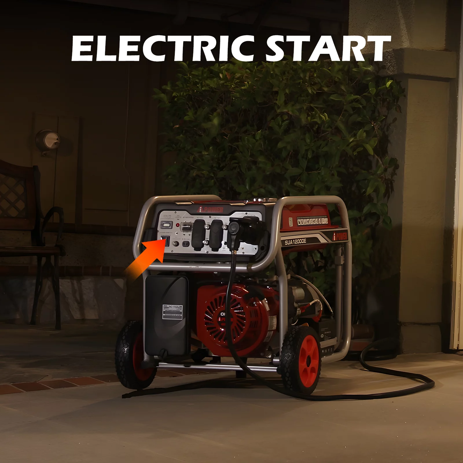 A iPower 12000 Watt Portable Gas Powered Generator w/ Electric Start & Wheel Kit