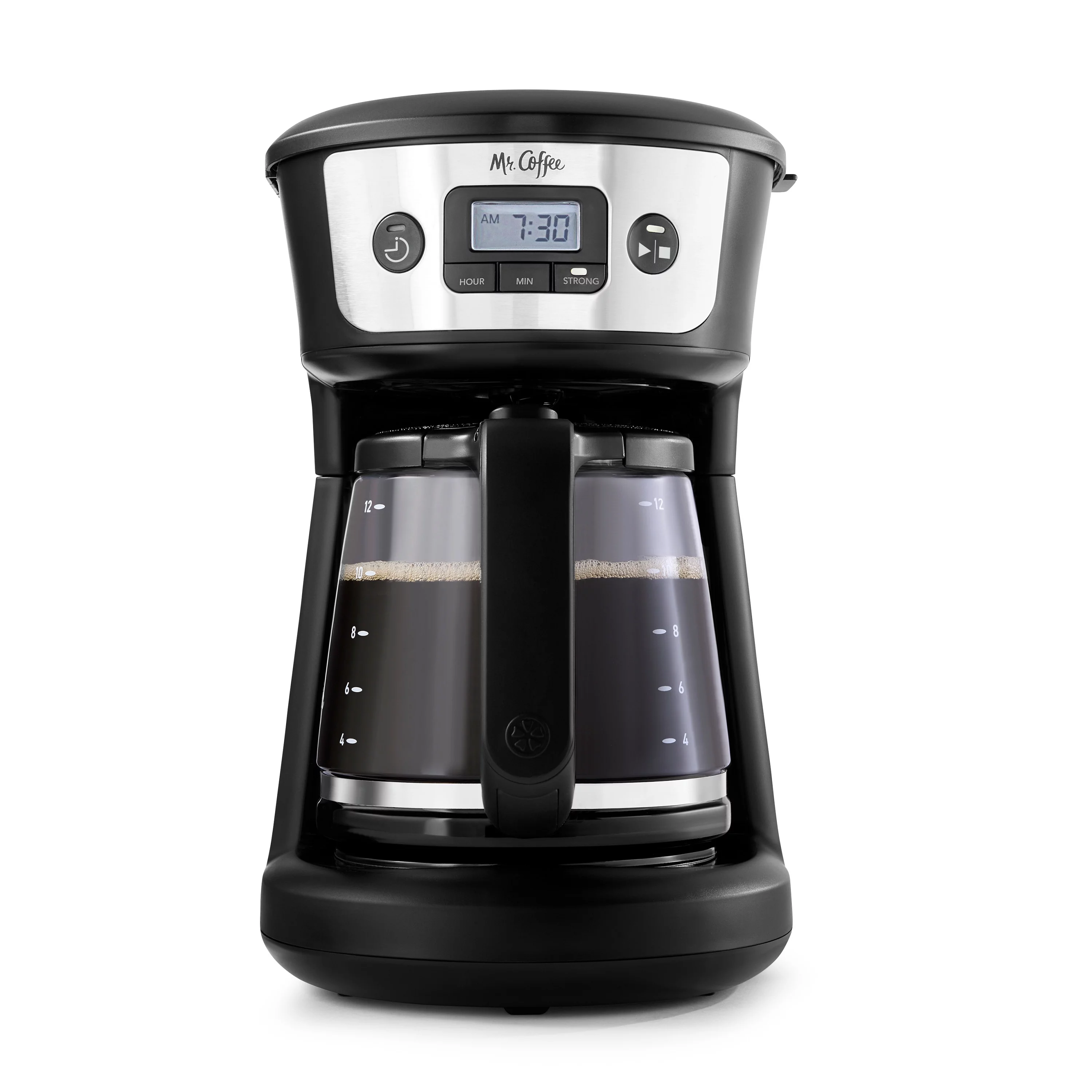 Mr. Coffee 12-Cup Programmable Coffee Maker with Strong Brew Selector, Stainless Steel