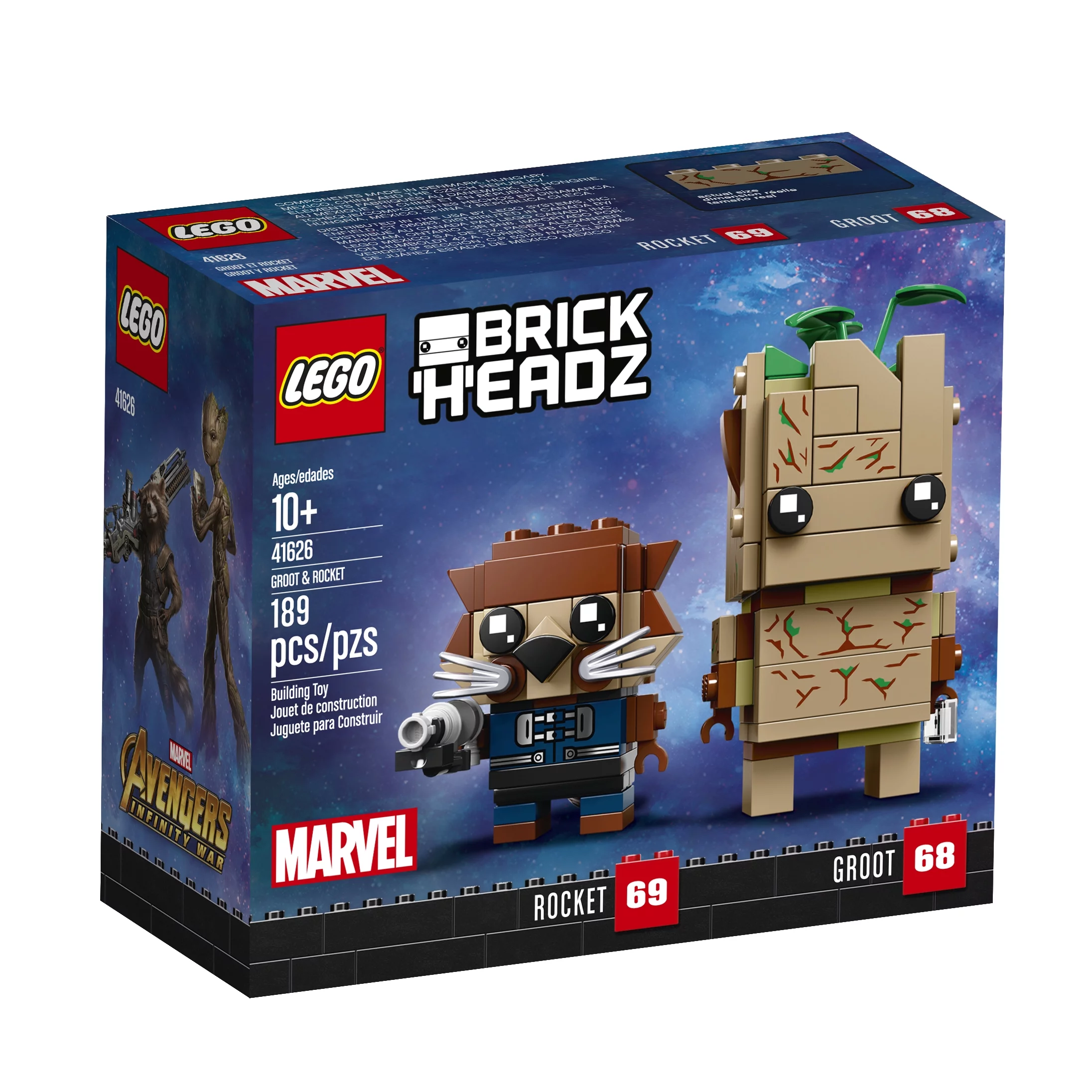 LEGO BrickHeadz Groot & Rocket Set 41626 (189 Pieces)