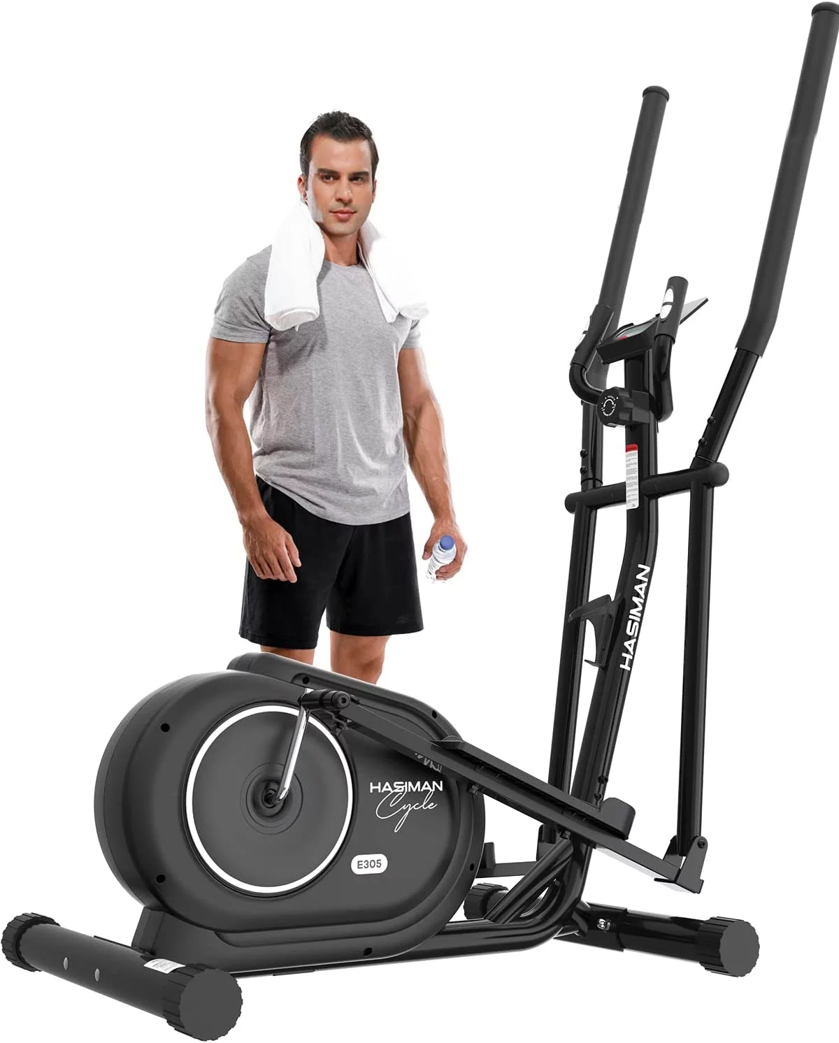 Elliptical Machine Magnetic Elliptical Exercise Bike for Home Use, Indoor Elliptical Trainers with Heart Rate Monitor, 350 lbs Max Weight 16 Stride Length