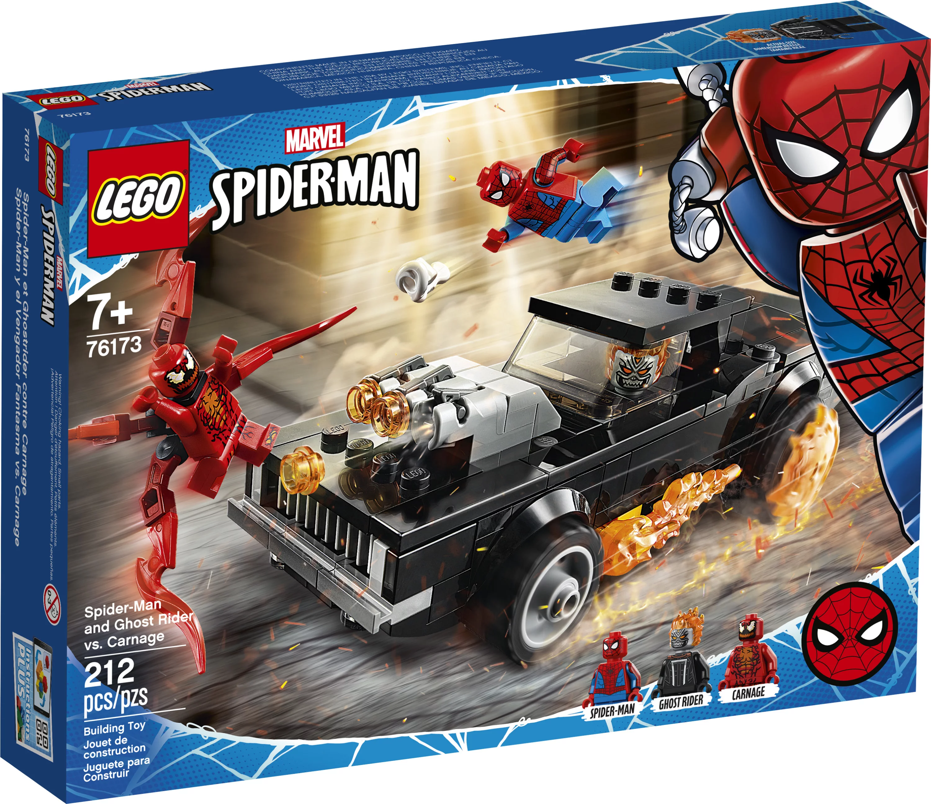 LEGO Marvel Spider-Man: Spider-Man and Ghost Rider vs. Carnage 76173 Collectible Building Toy (212 Pieces)