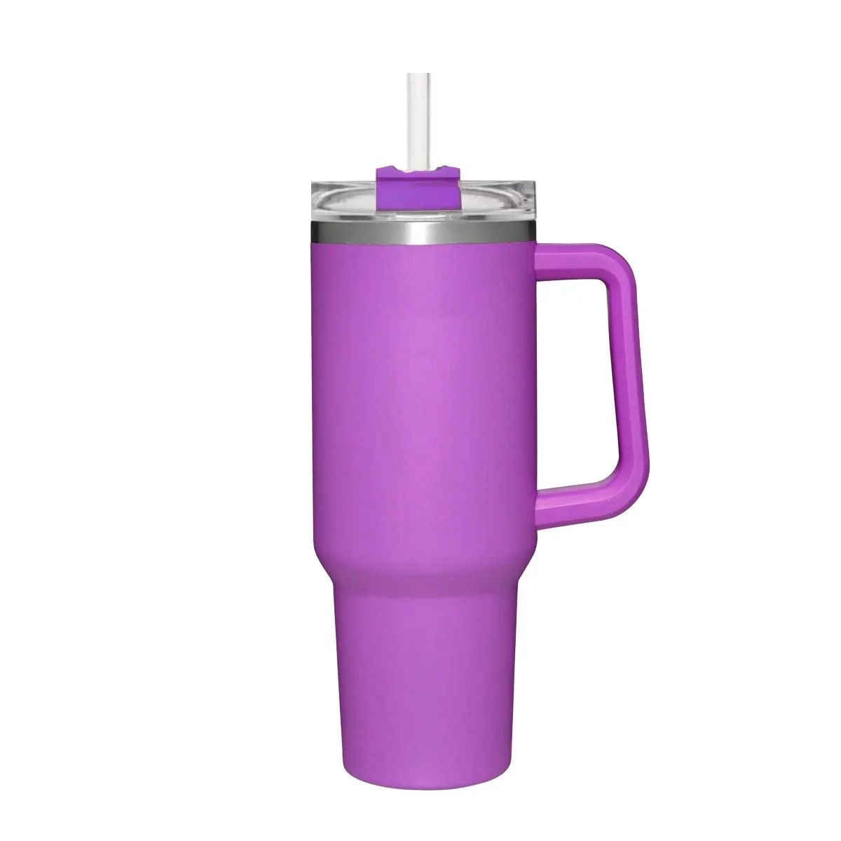 Reusable Vacuum Quencher Tumbler with Straw, Leak Resistant Lid, Insulated Cup, SOFT MATTE, Maintains Heat Cold, Heat, and Ice for Hours