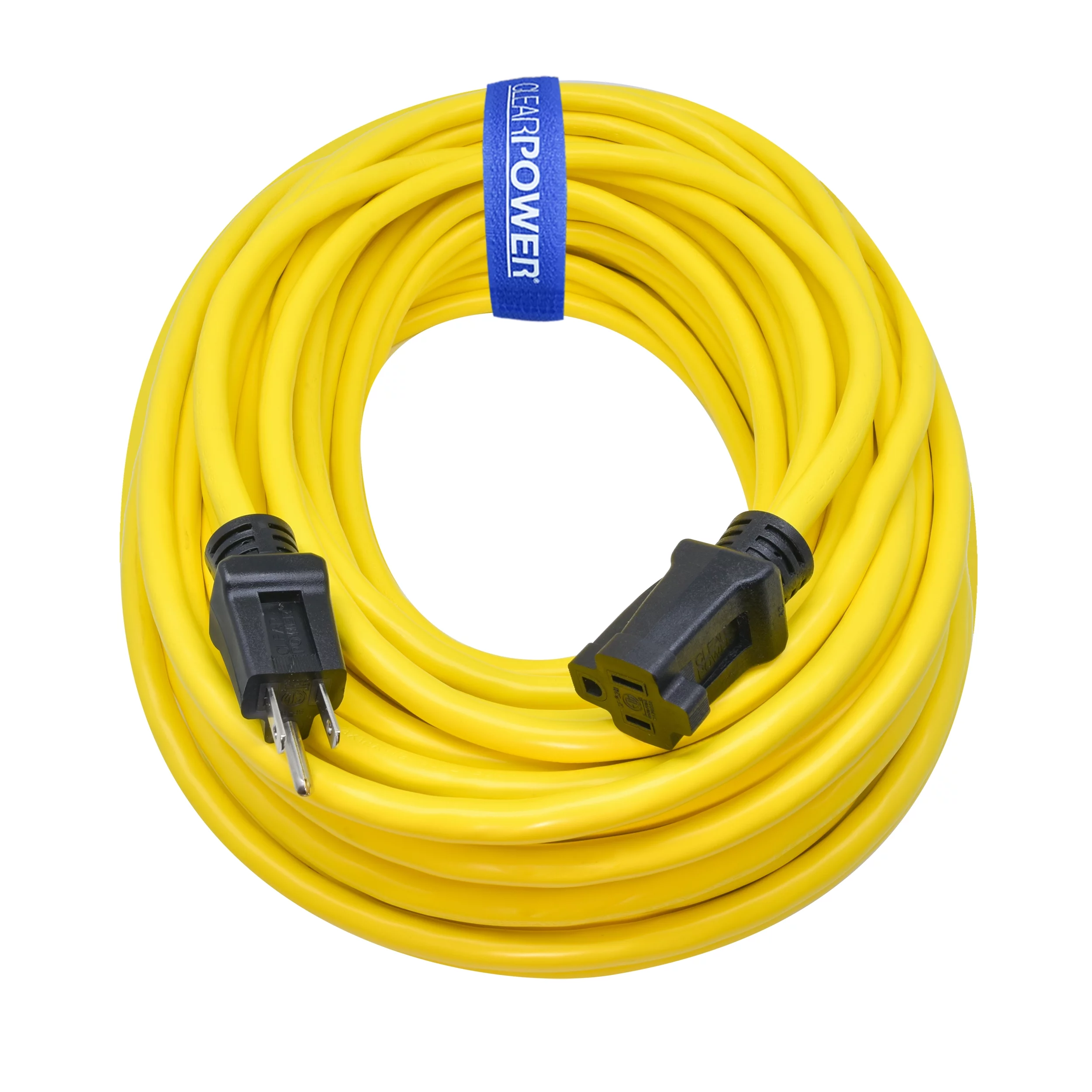 Clear Power 12/3 SJTW 25 ft Heavy Duty Outdoor Extension Cord, Yellow, CP10144