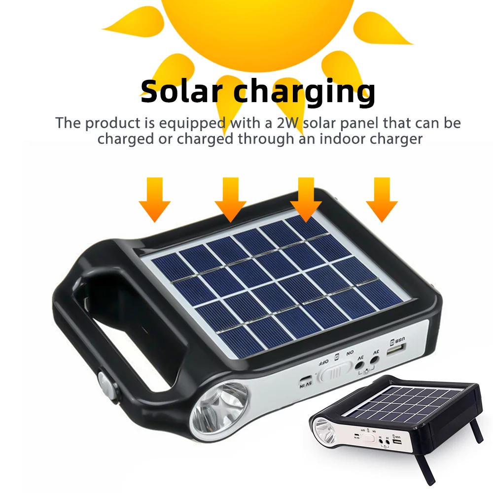 MDHAND Portable Solar Power Station , Solar Generator Charger with Flashlights ,for Outdoor Camping,Home Emergency Power Supply, Fishing