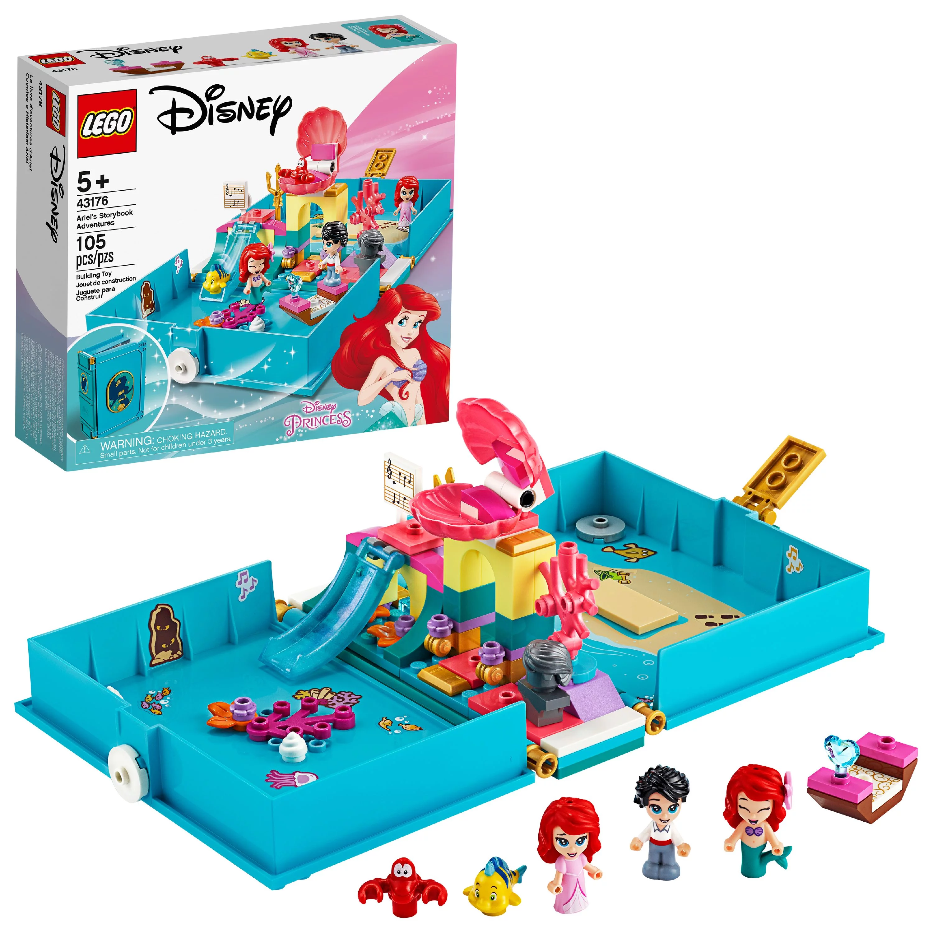 LEGO Disney Ariel’s Storybook Adventures 43176 Little Mermaid Building Kit (105 Pieces)